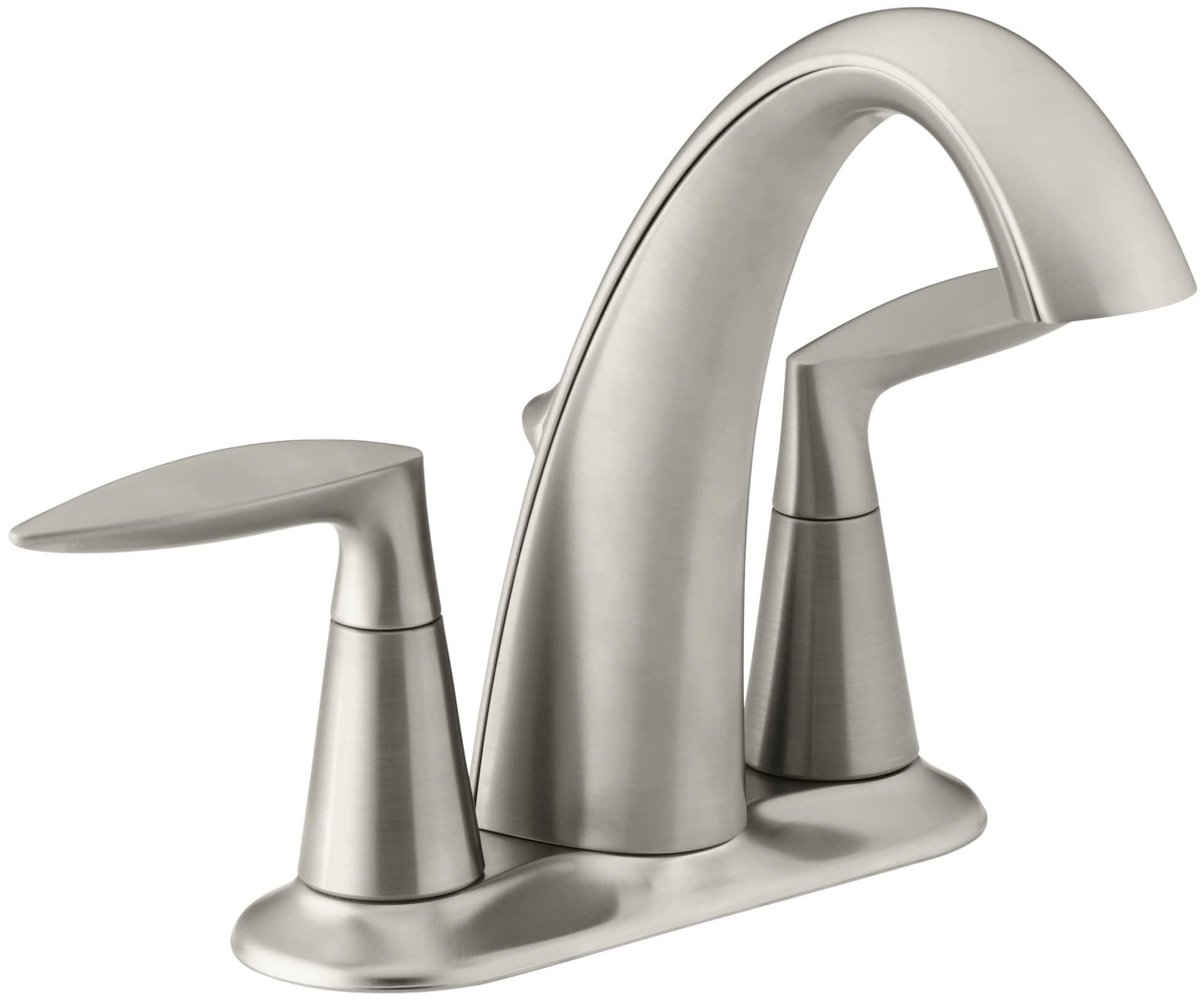 KOHLER 45100-4-BN Alteo Vibrant brushed nickel 4-in centerset 2-handle WaterSense Commercial/Residential Handle Bathroom Sink Faucet with Drain