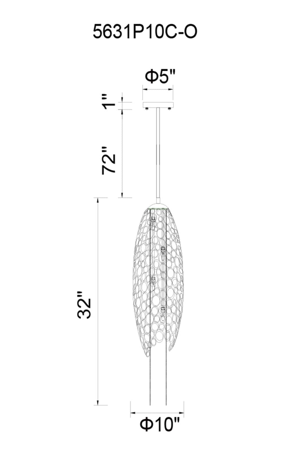 CWI Lighting 5631P10C-O Pendant-Lights - View #2