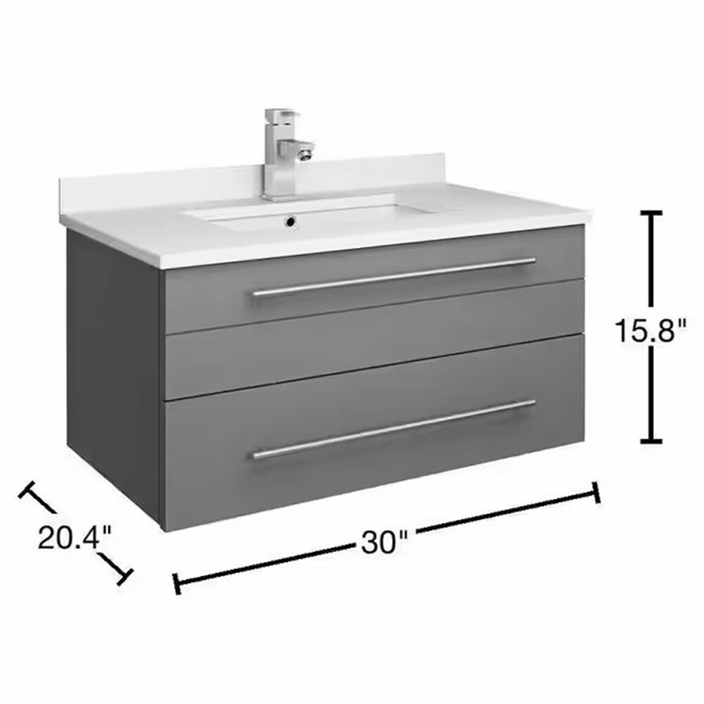 Fresca FCB6130GR-UNS-CWH-U Bath-Vanity-Combo - View #14