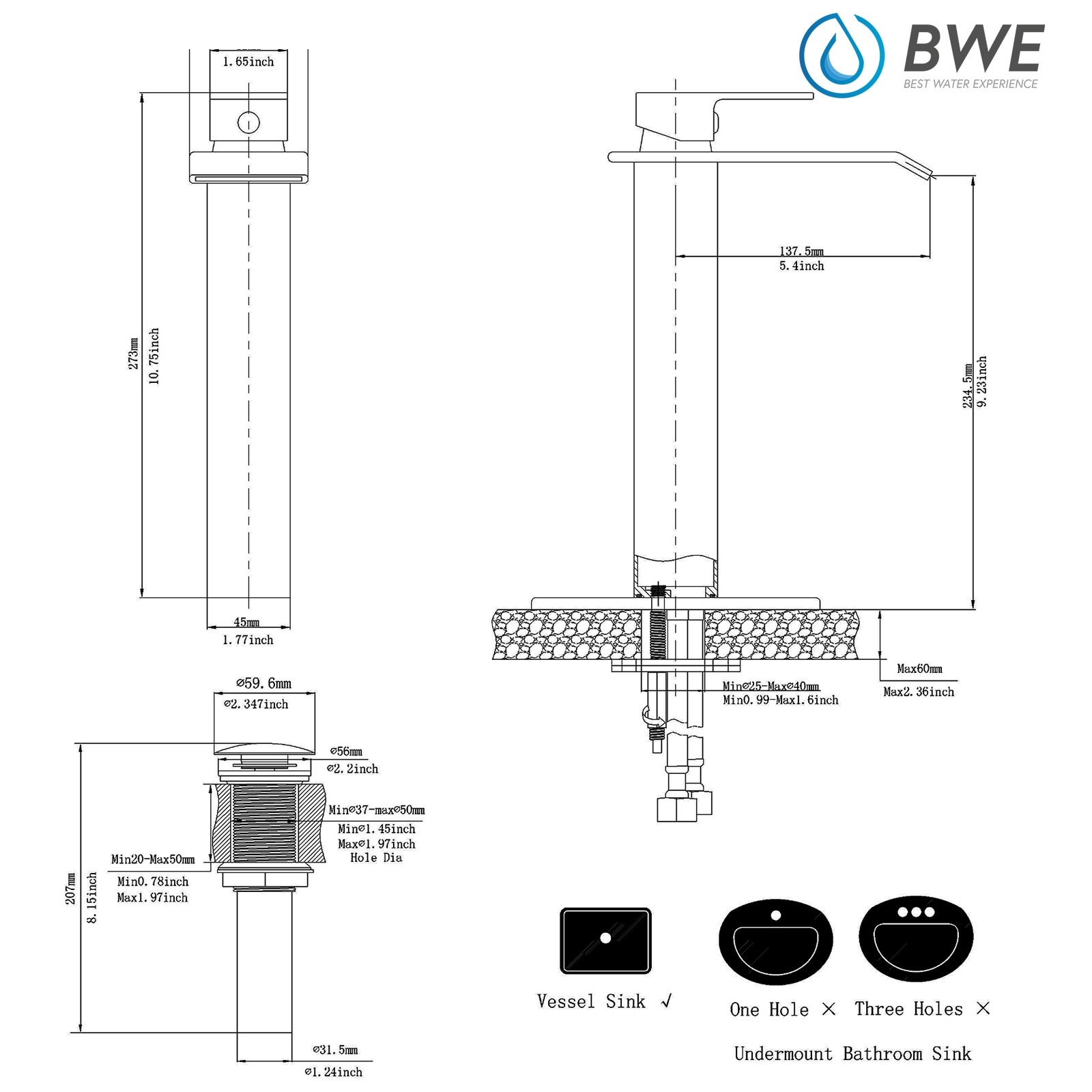 BWE A-96004H-GB Lavatory-Faucets - View #11