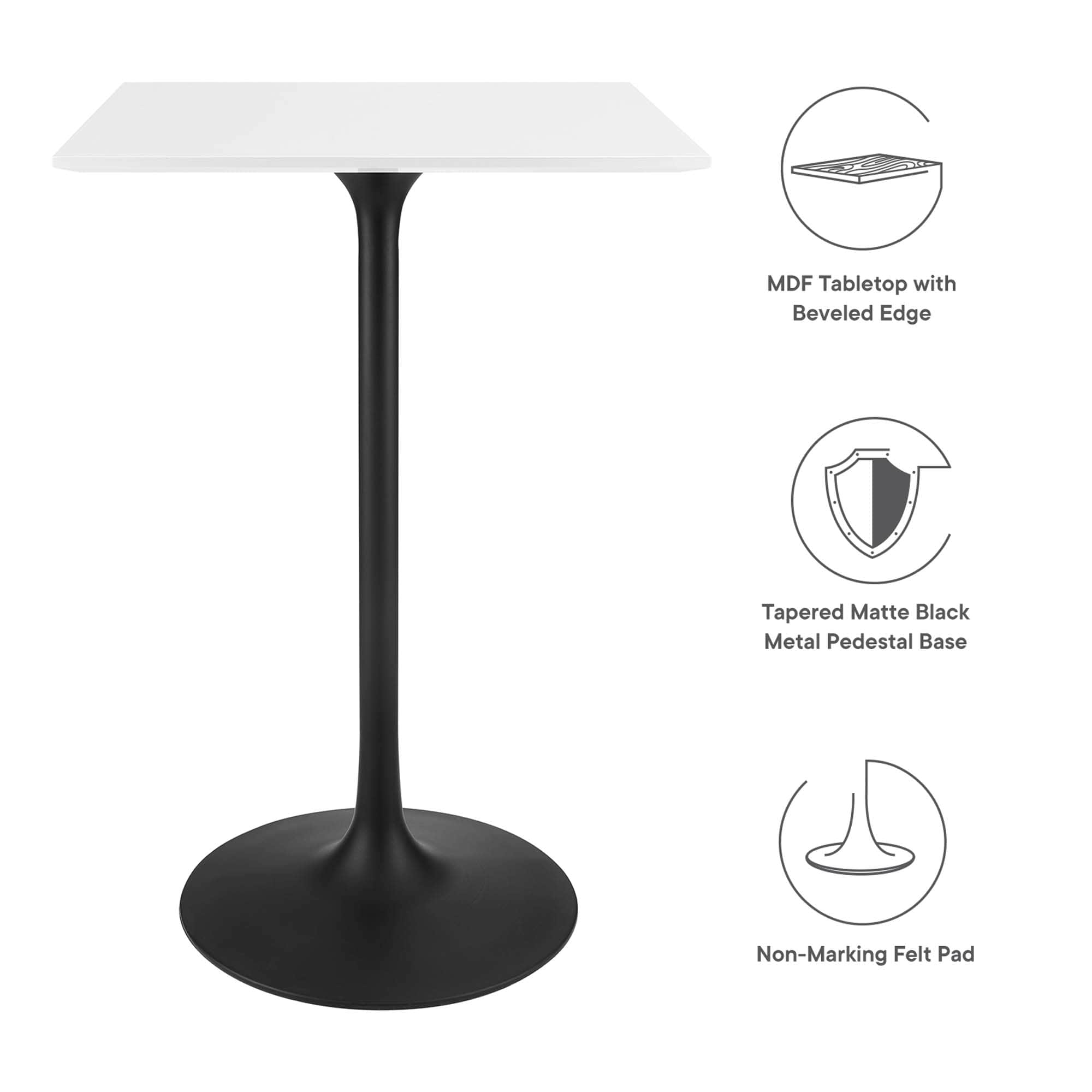 Modway EEI-3546-BLK-WHI Dining-Tables - View #2
