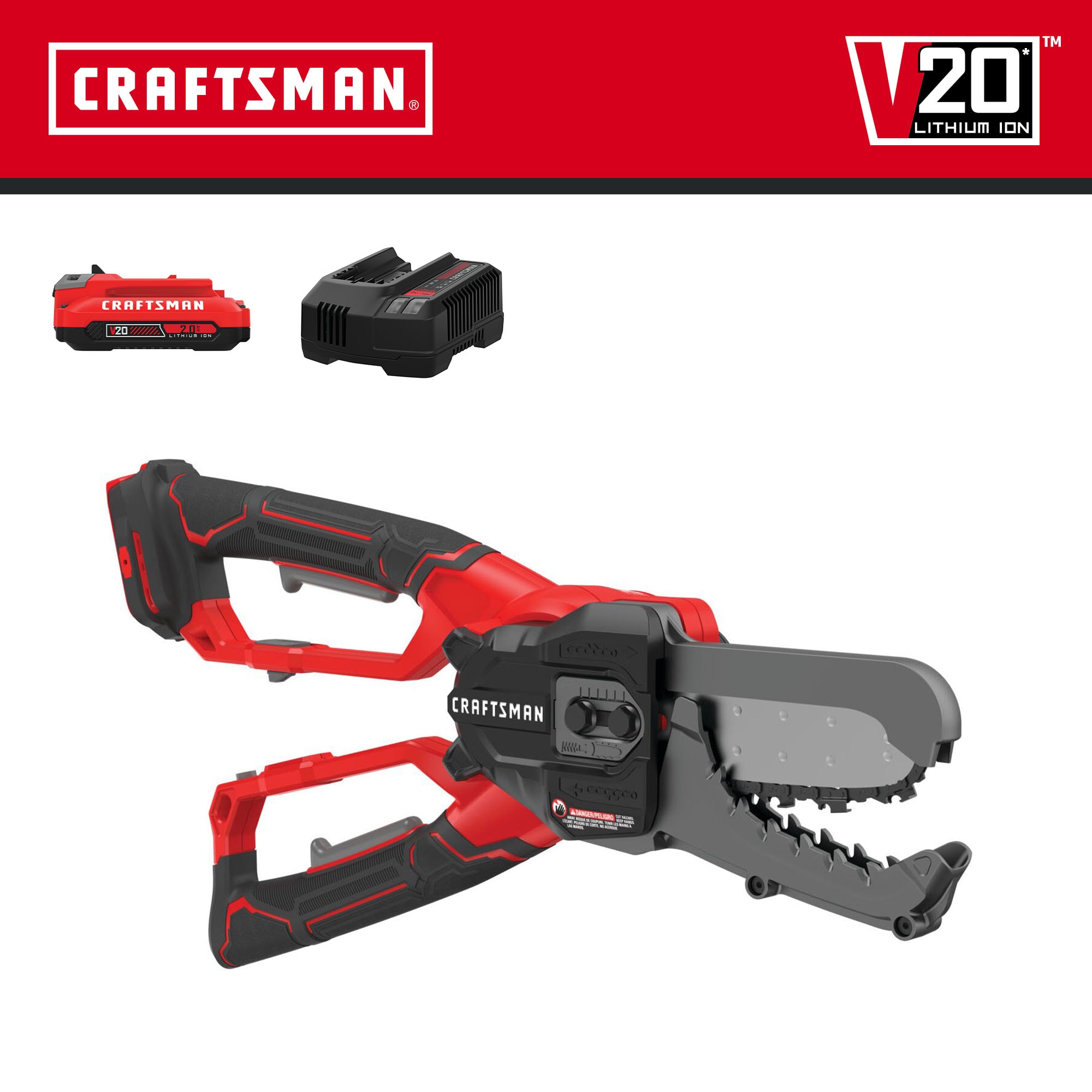 CRAFTSMAN V20 20 volt Max 6 in Battery 2 Ah Chainsaw Battery and Charger Included in the Chainsaws department at Lowes