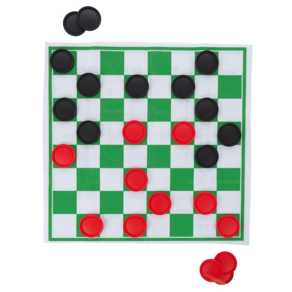 Toy Time Giant Checkers and Tic Tac Toe Reversible Board Game Rug