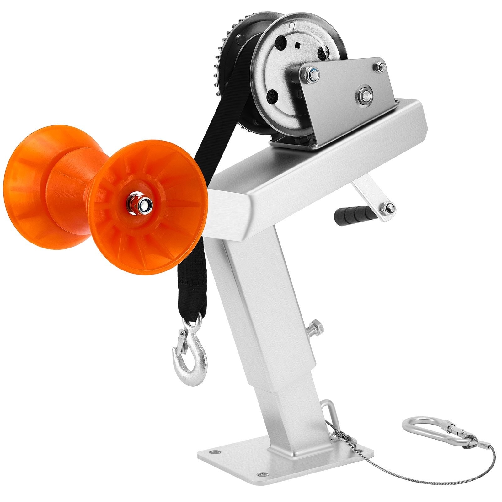 GIVIMO 1200-lb Boat Trailer Winch Stand with PVC Roller 25-ft Strap Hot-Dip Galvanized Steel Frame for Jet Ski Sailboat