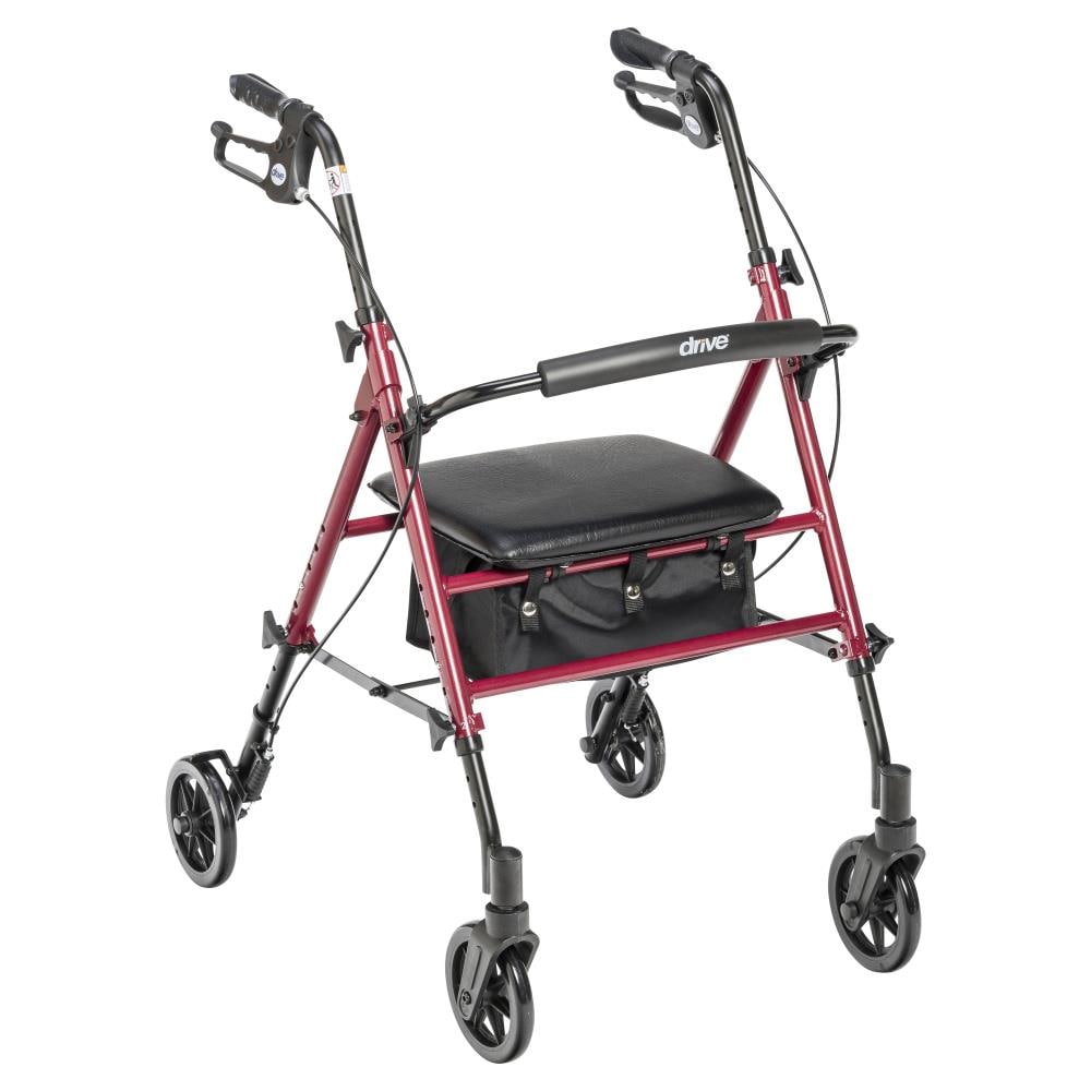 Drive Medical Adjustable Height Rollator Rolling Walker with 6-in 