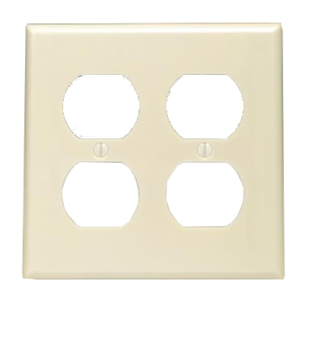 American Imaginations AI-35031 2 -Gang Standard Size Ivory Plastic Indoor Duplex Wall Plate
