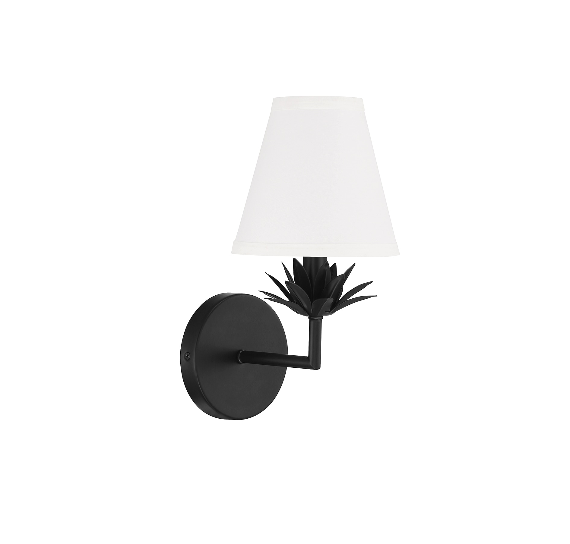 Rosalie Floral Bobeche Matte Black Outdoor Wall Sconce