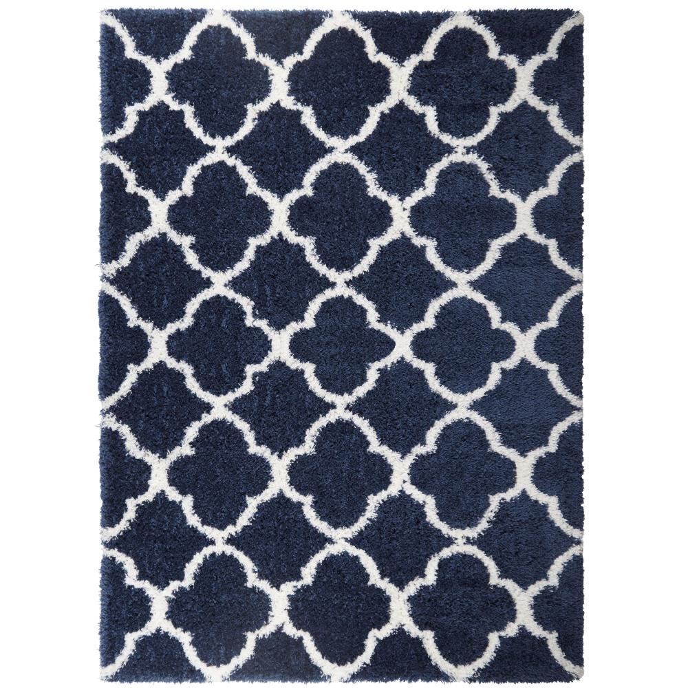 Home Dynamix 10-7859-496 Ventura Roslin 9 X 12 (ft) Navy Blue Indoor Trellis Farmhouse/Cottage Area Rug