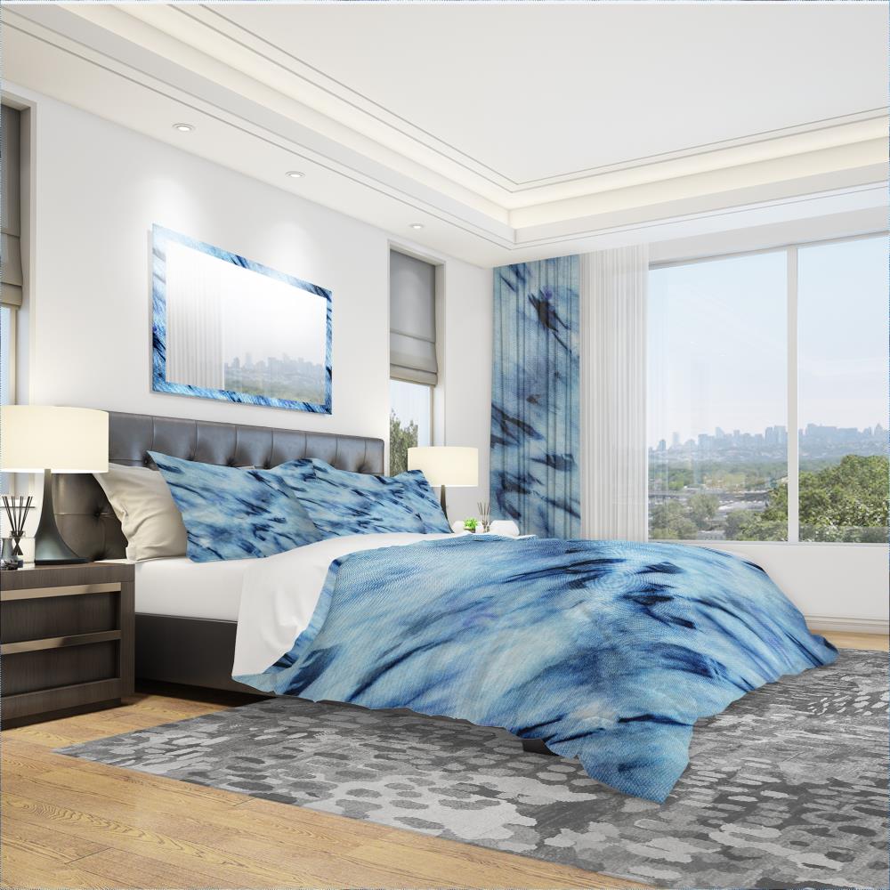 Designart BED16648-T 3 -Piece Blue Twin Duvet cover Set