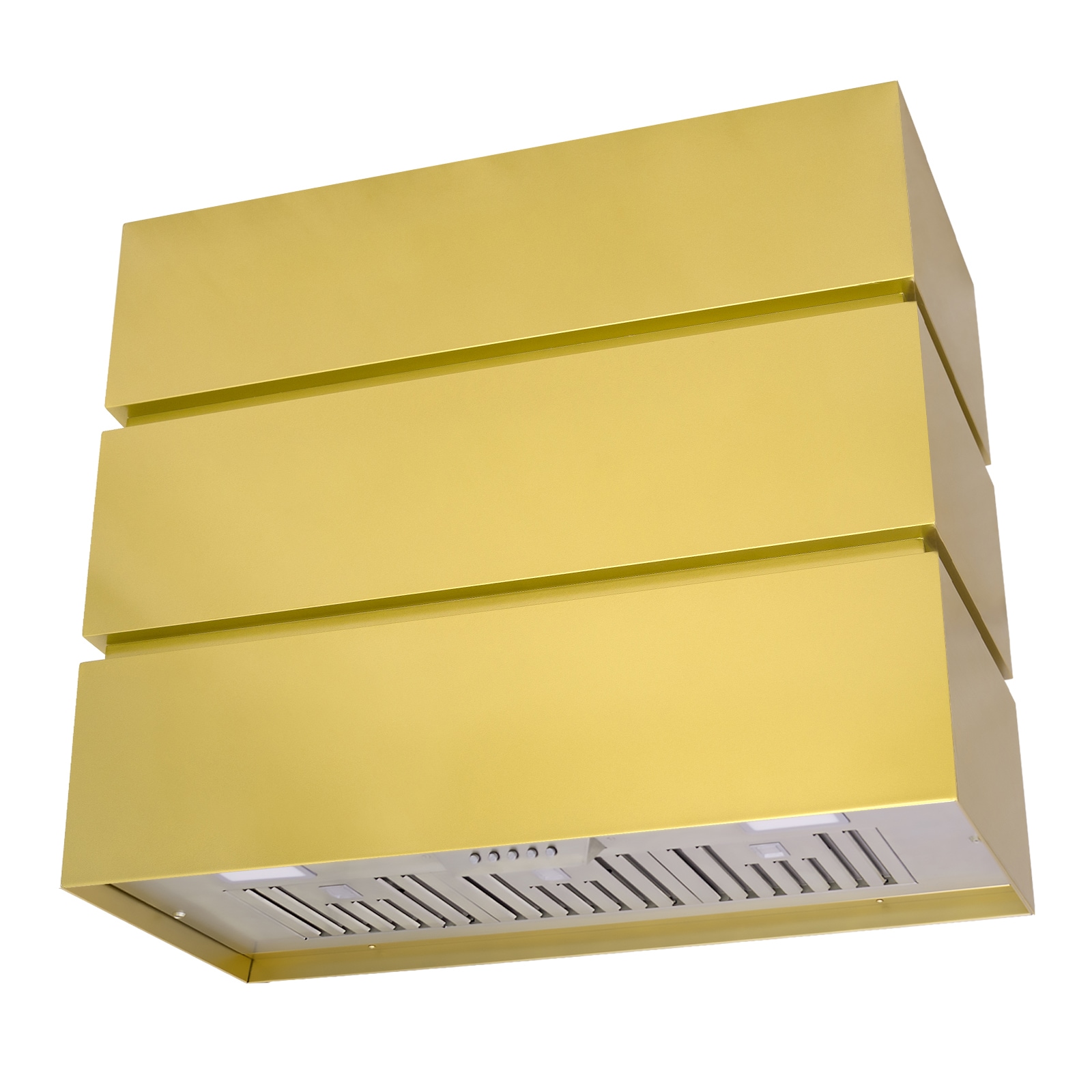 Akicon AK-HS36L-MG 36 inch Ducted 600-CFM Matte Gold Wall-Mounted Range Hood with Charcoal Filter