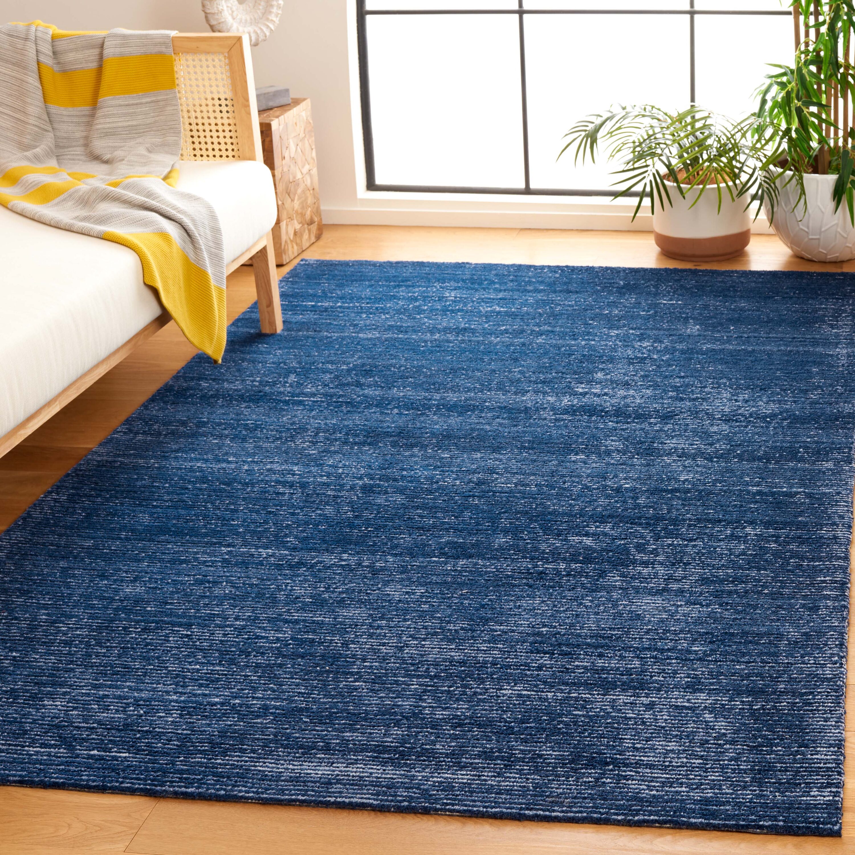  Mirage 757 Blue Solid/Tonal 4Ft x 6Ft Small Rectangle Rug