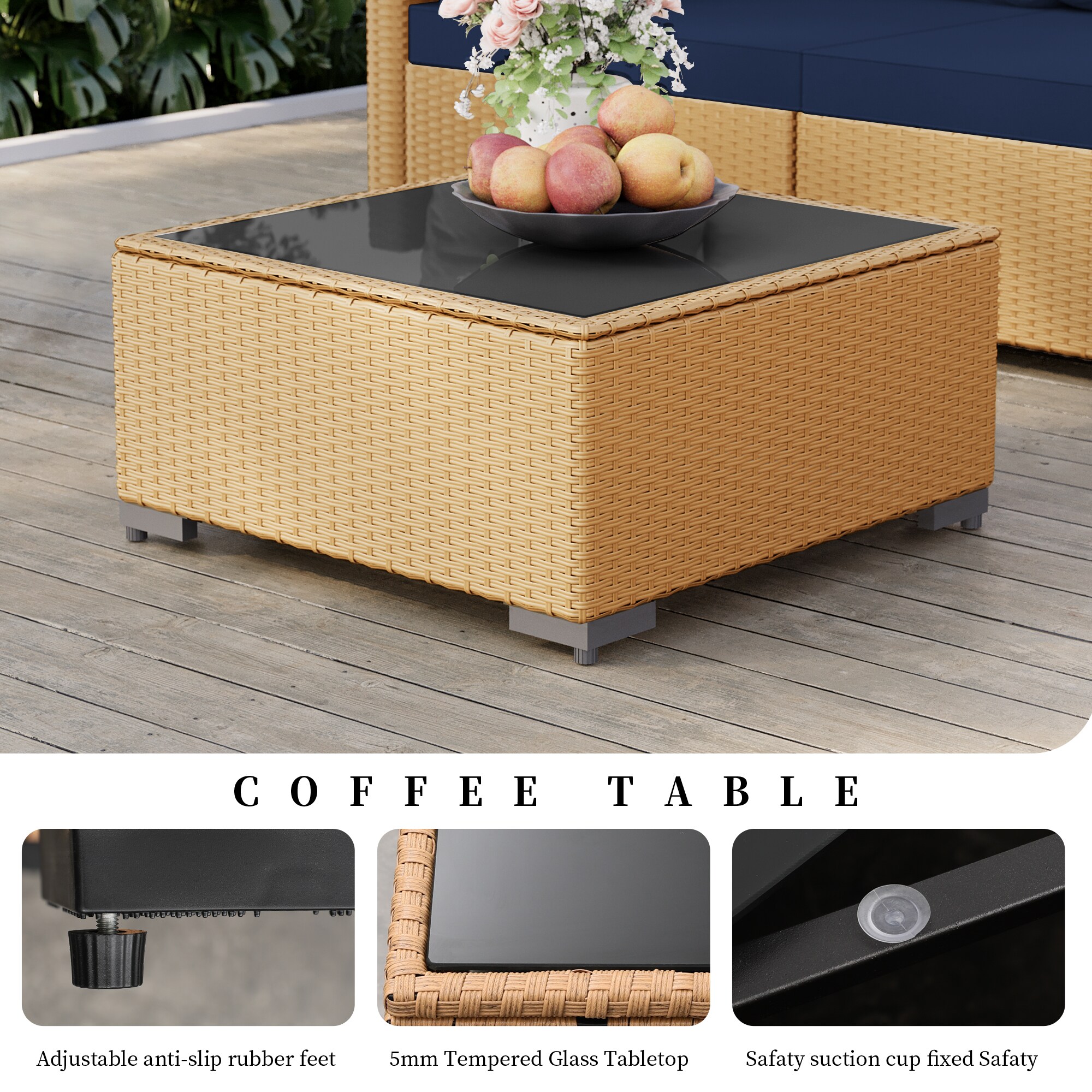 UPHA TBBE-AB-NAVYBLUE Patio-Conversation-Sets - View #5
