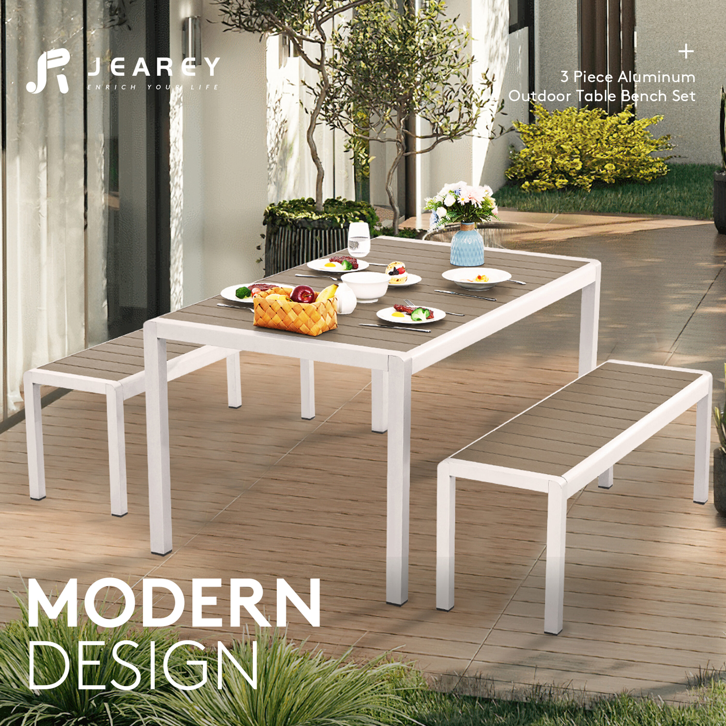 JEAREY YMLZCZ3JT-BROWN Patio-Dining-Sets - View #5