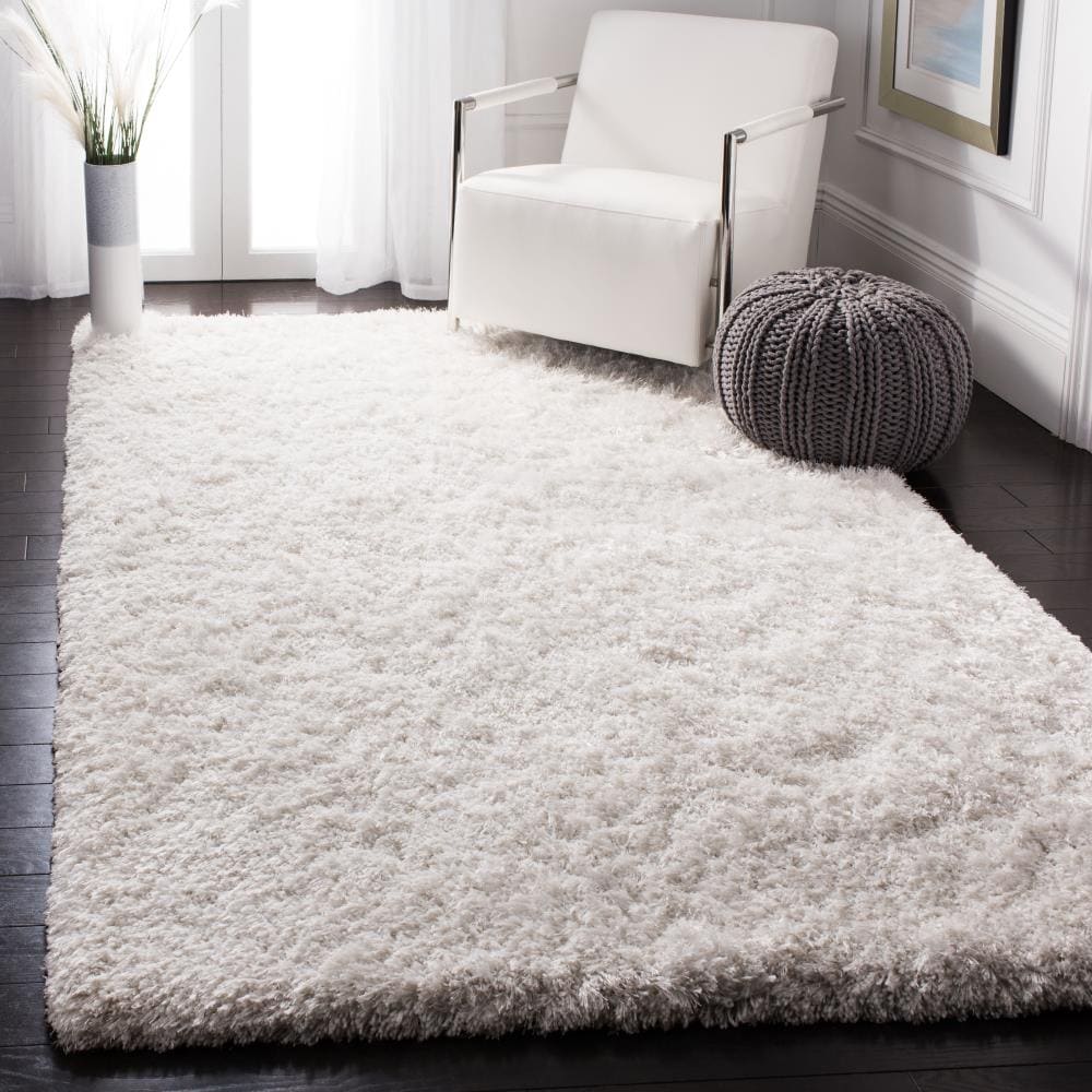 Safavieh Atlantic Shag 5 X 8 (ft) Ivory Indoor Solid Area Rug in the ...