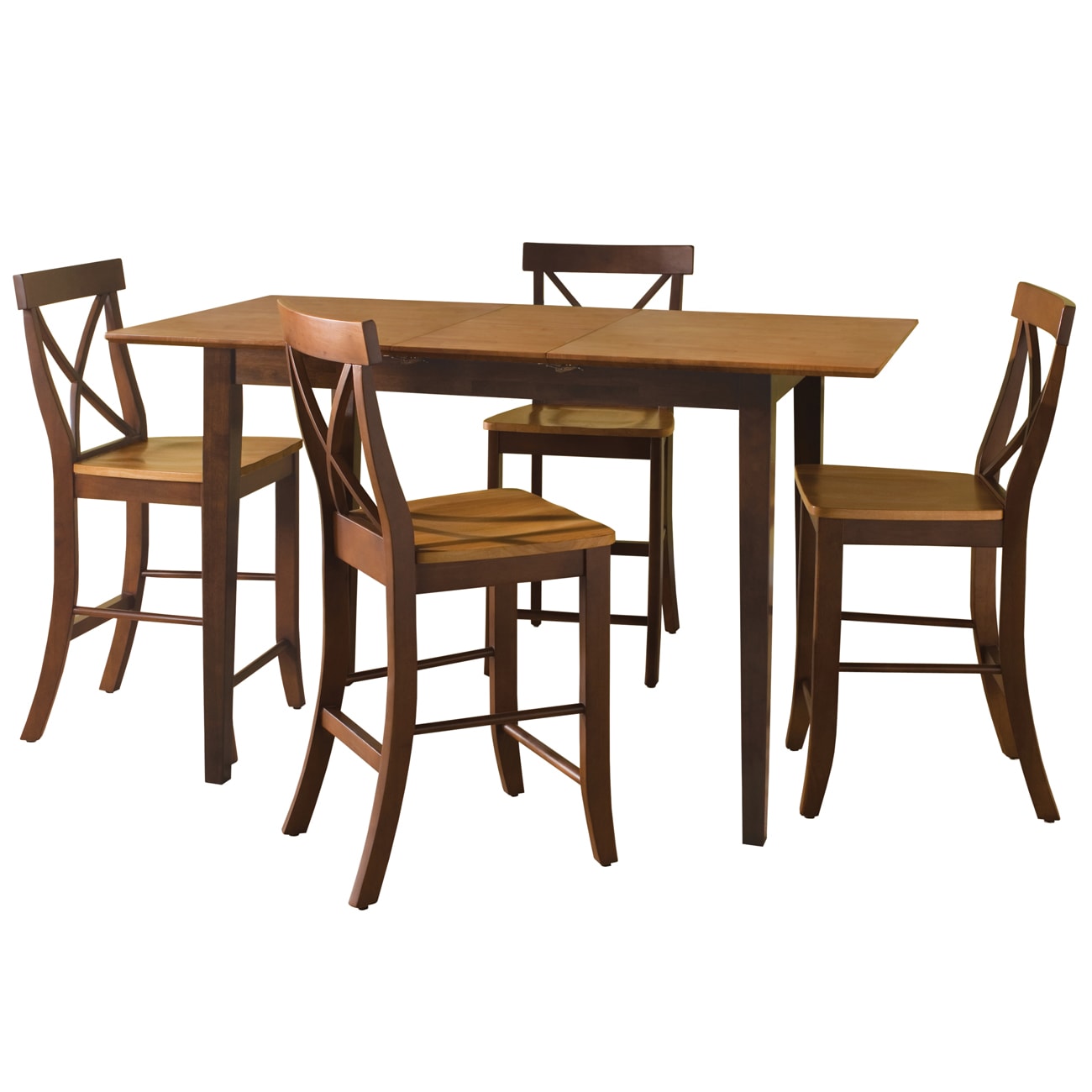 International Concepts K58-T32X-S613-4 Cinnamon/espresso Traditional Dining Room Set with Rectangular Table ( Seats 4 )