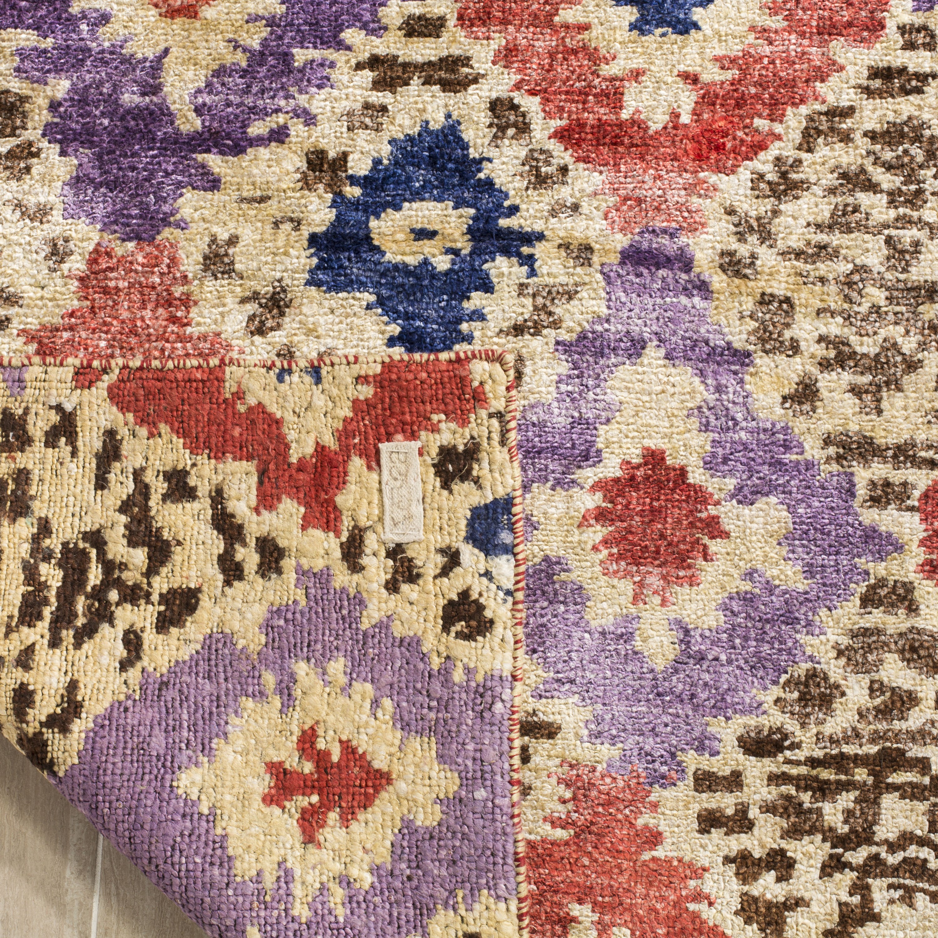 Luxor 8' x 10' Multicolor Hand-Knotted Silk Geometric Rug