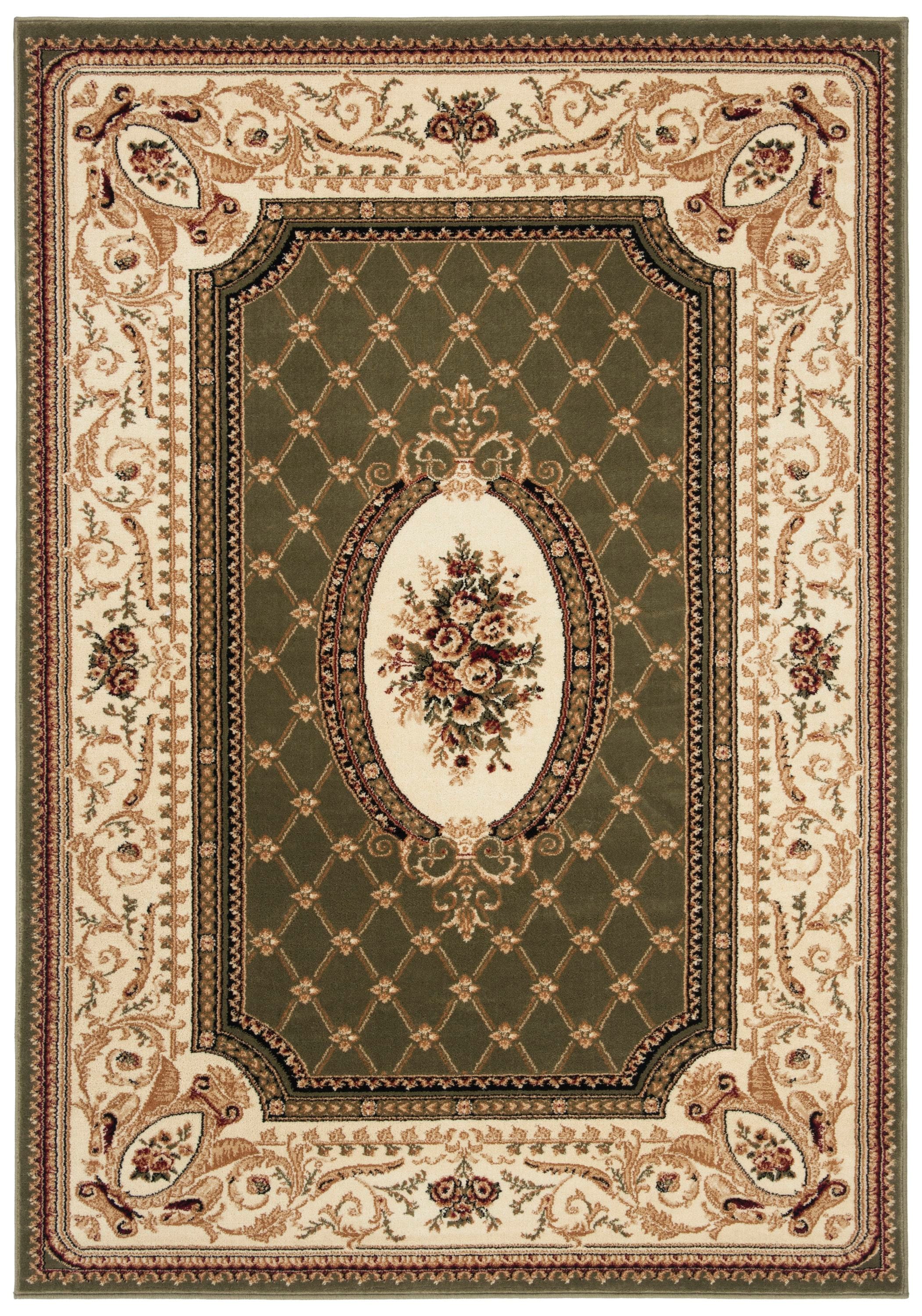 Safavieh LNH223A-8 Lyndhurst Seville 8 x 11 (ft) Loomed Polypropylene Sage/Ivory Rectangular Indoor Floral/Botanical Oriental Area rug