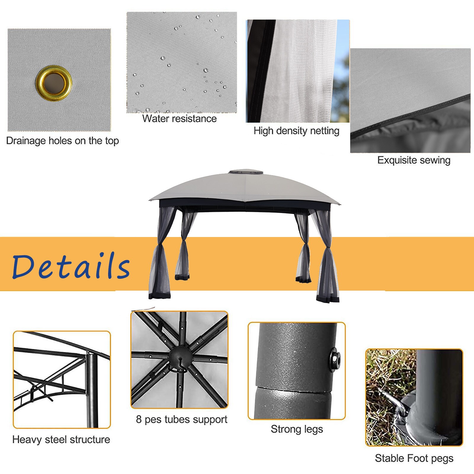 StarEcho GAZ007MG Wood-Resin-Gazebos - View #3