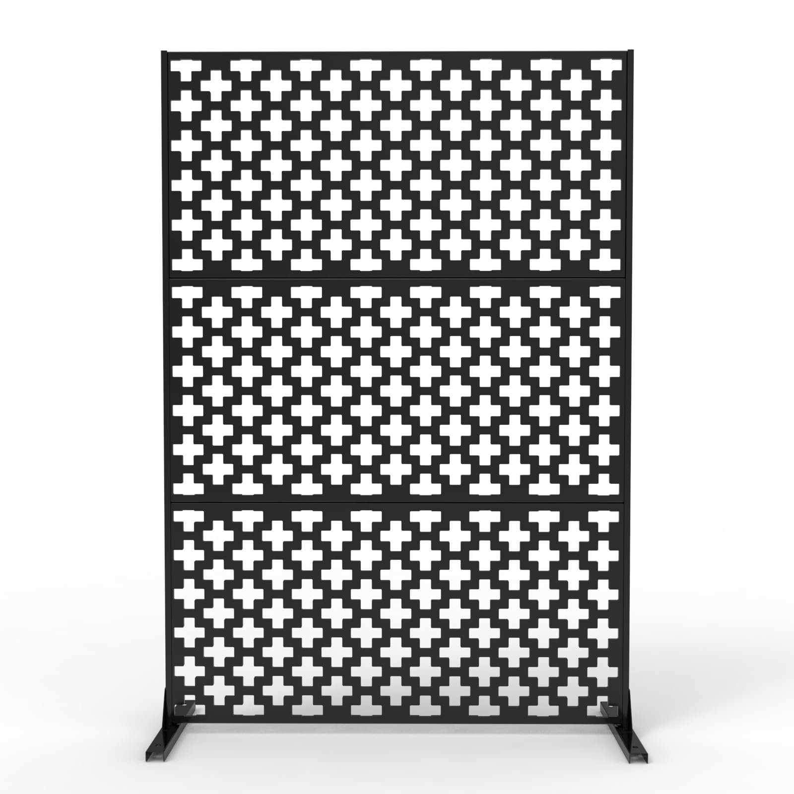 Metal Privacy Screen 72x47 Inch Galvanized Steel Freestanding Windproof Rustproof for Patio Balcony Garden Indoor