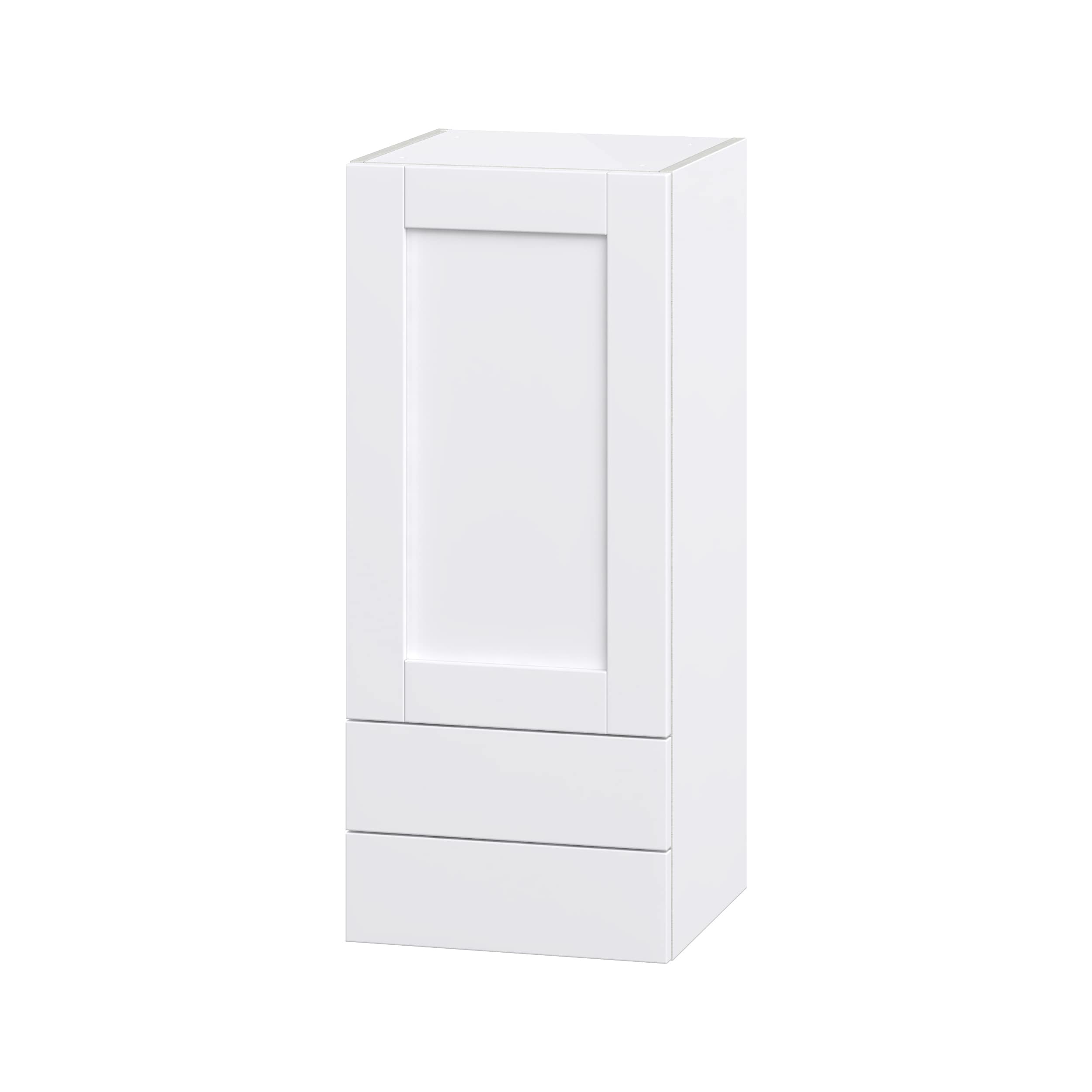 Hugo&Borg DSW1535B(L/R)-RM Rosemont 15-in W x 35-in H x 14-in D Glacier White 2 -Drawers Wall Fully assembled Cabinet (Flat Panel Shaker)