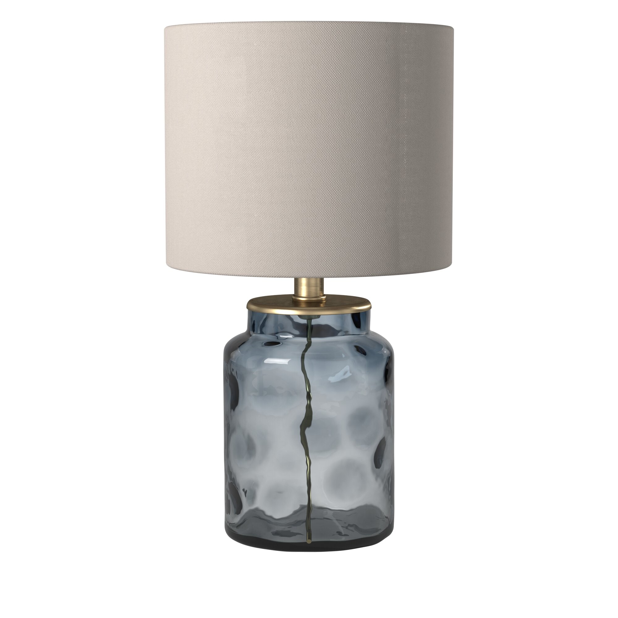 Ashburn 15'' Blue Glass Transitional Table Lamp with White Shade