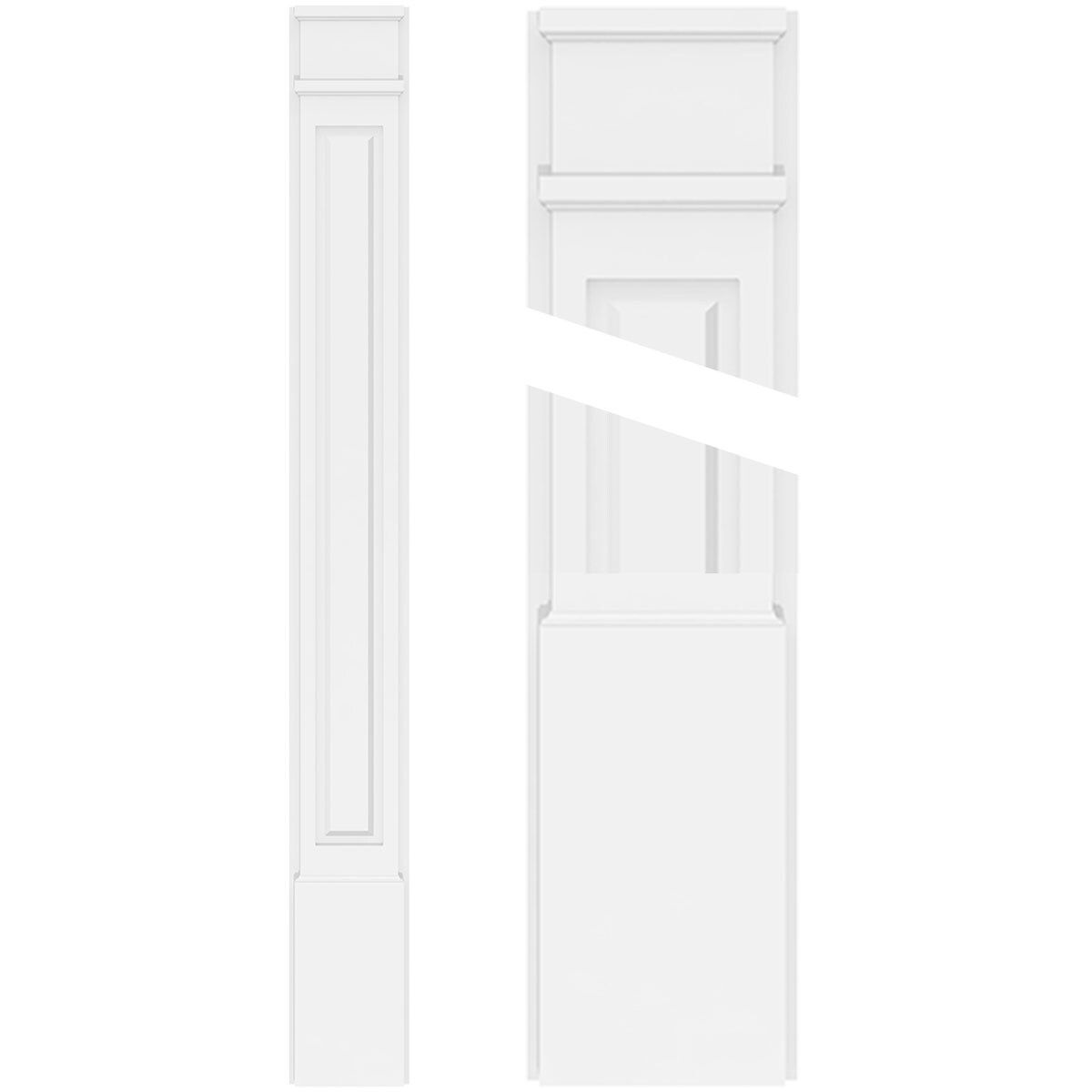 Ekena Millwork PILP04X090RP02-2 4-in x 90-in Unfinished PVC Pilaster Entry Door Casing Accent