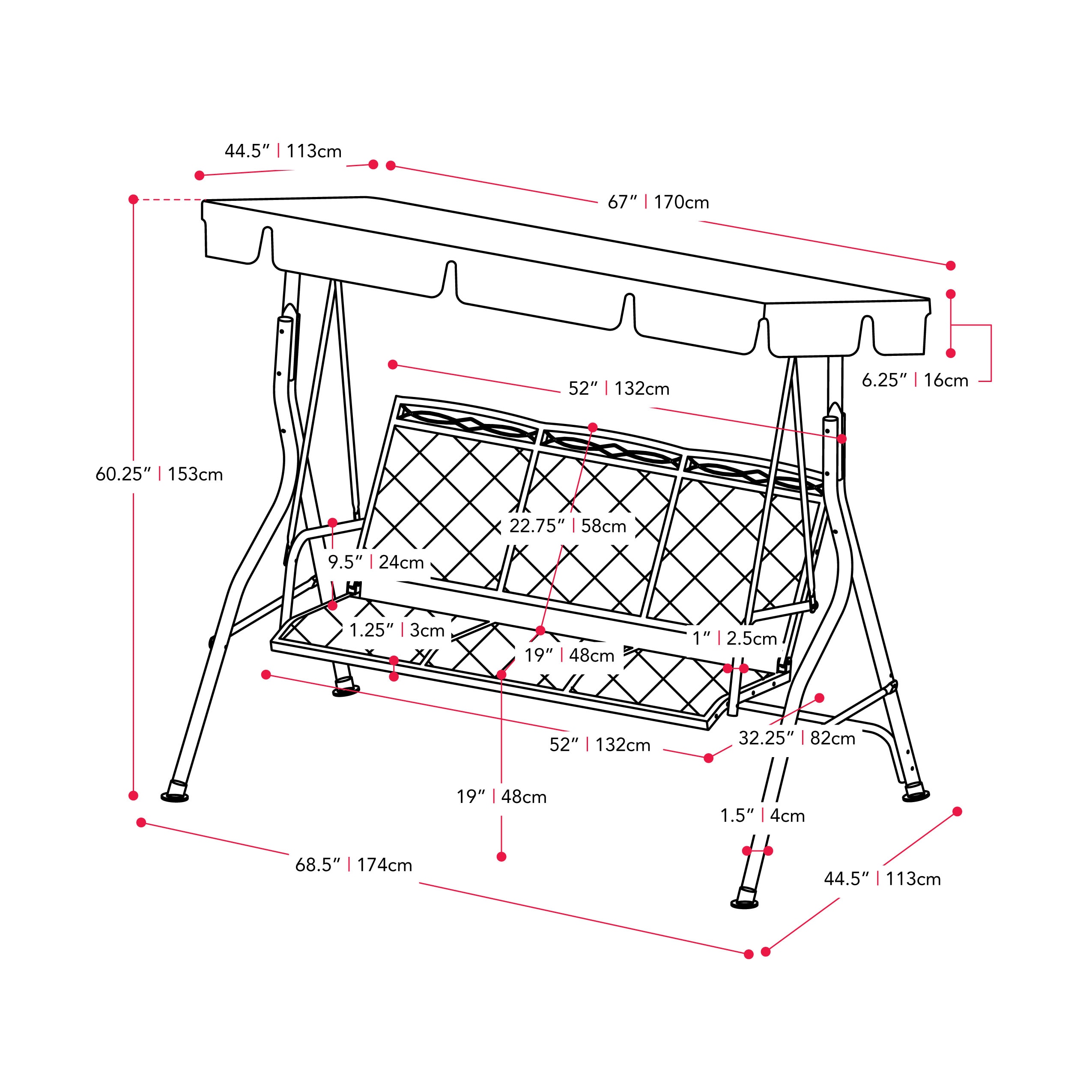 CorLiving PYN-601-S Swing-Gliders - View #10
