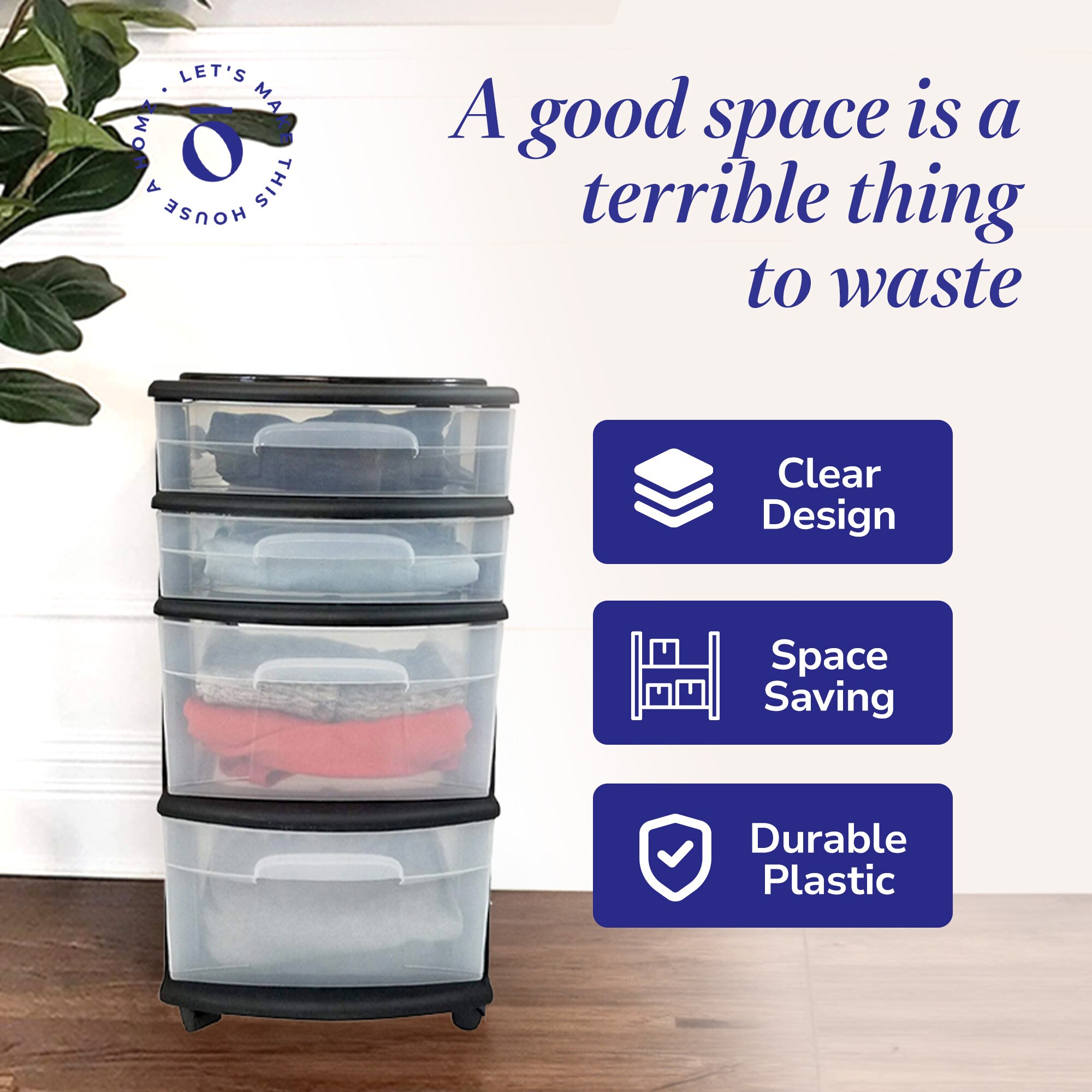 Homz Products 314607 Plastic-Storage-Totes - View #5