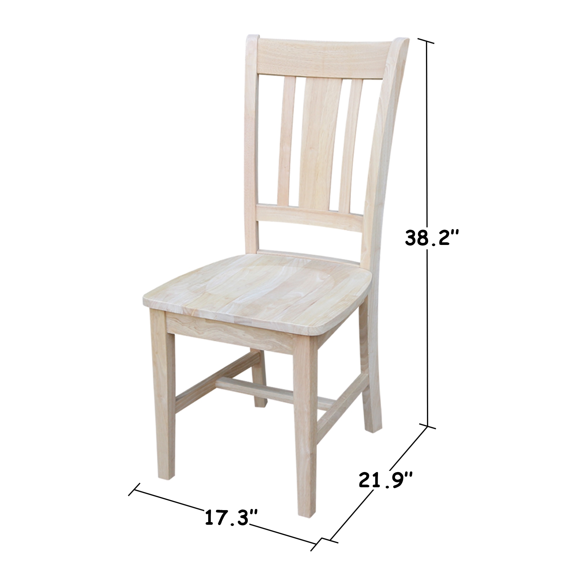 Windsor White High Slat Solid Wood Side Chair Set