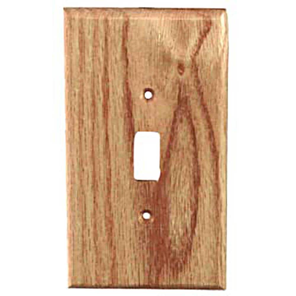 Sierra Lifestyles 682122 1 -Gang Specialty Size Red Oak Wood Indoor Toggle Wall Plate