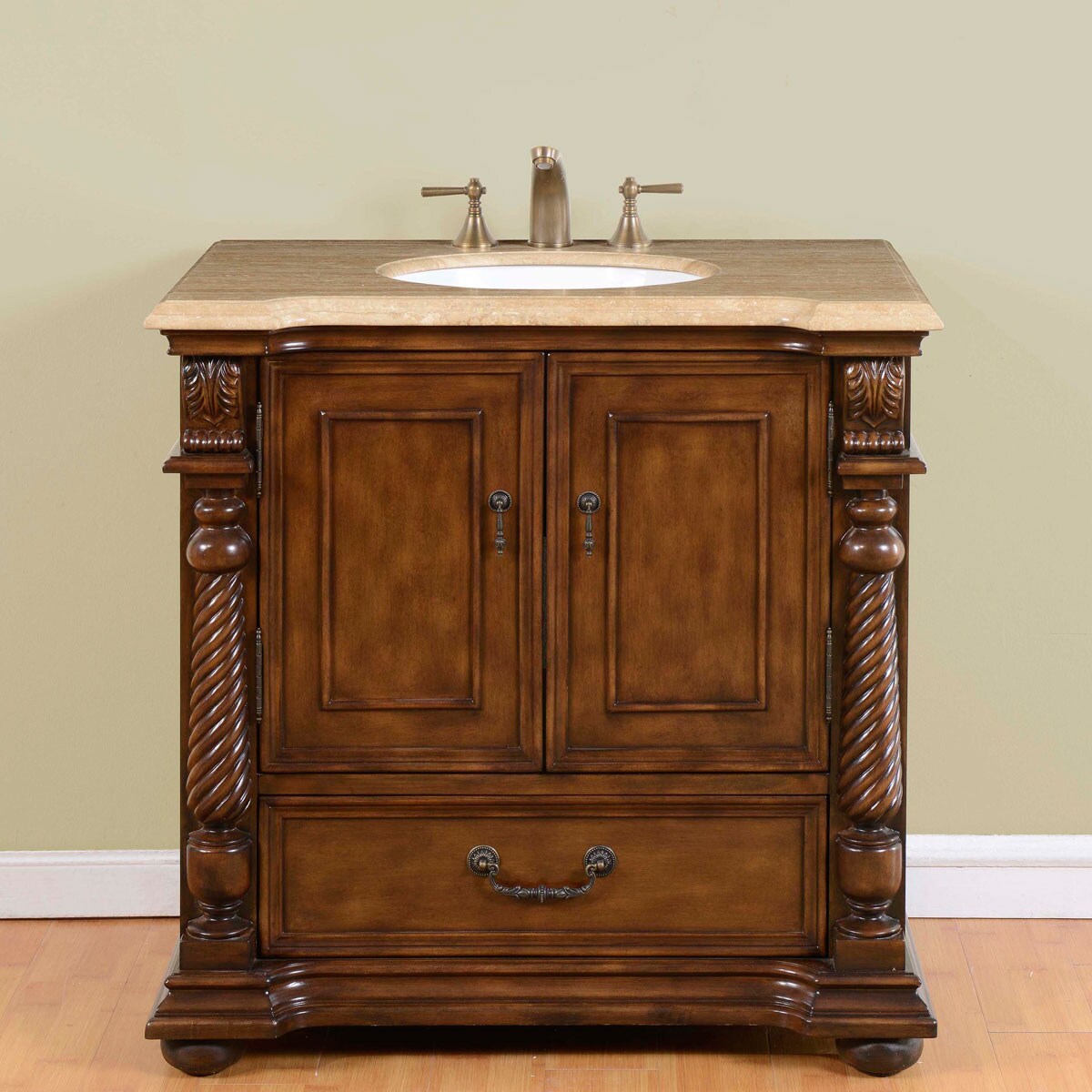 Silkroad Exclusive 36-in Brazilian Rosewood Undermount Single Sink ...