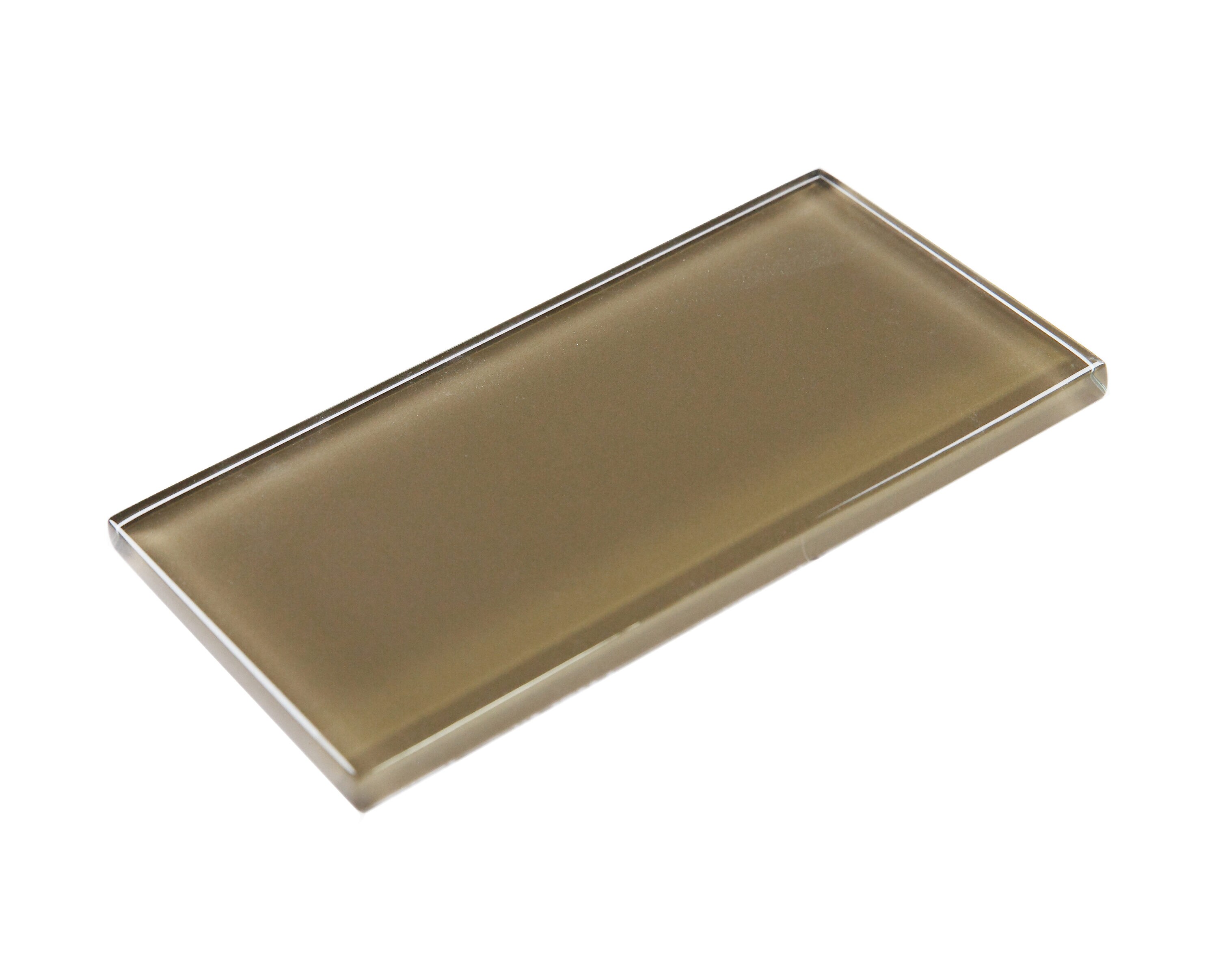 Metro Brown Glossy Glass Subway Wall Tile 3" x 6"