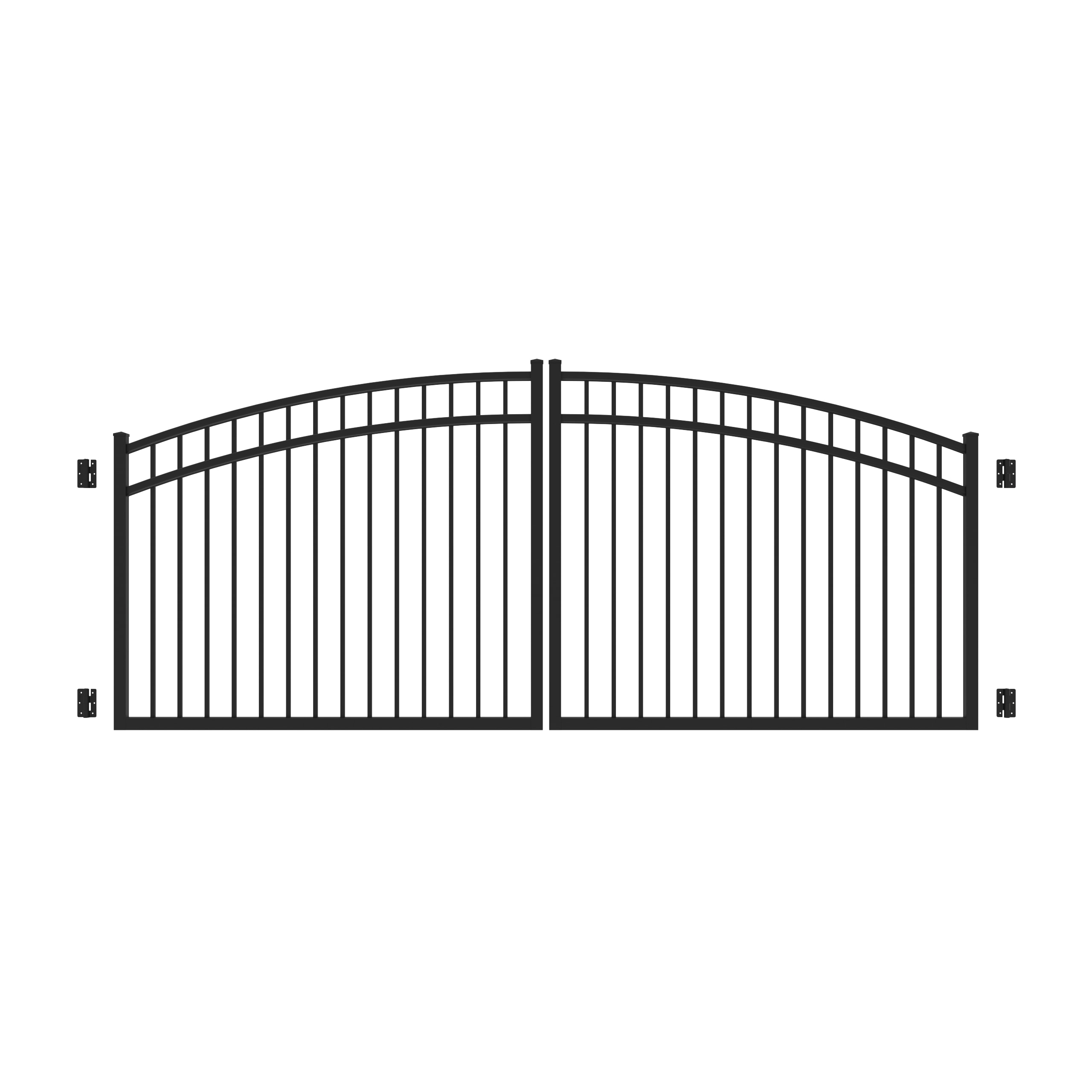 Freedom 73017084 New Haven 4-ft H x 12-ft W Black Aluminum Decorative Walk-thru Spaced picket Fence gate