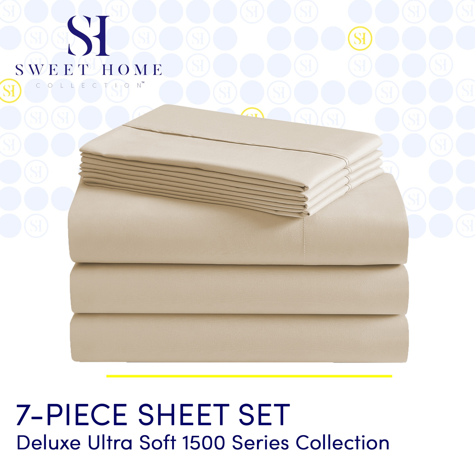 Sweet Home Collection LOW-7P-SH-SPK-CRM Sheet-Sets - View #2