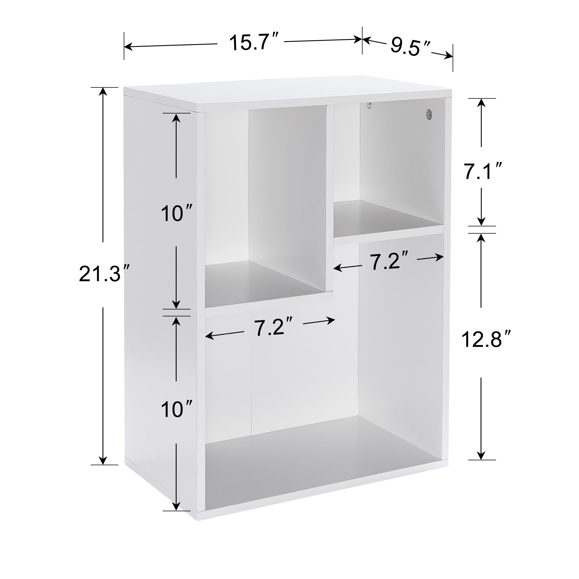 Vecelo LOE-B09-WHT bookcases - View #3