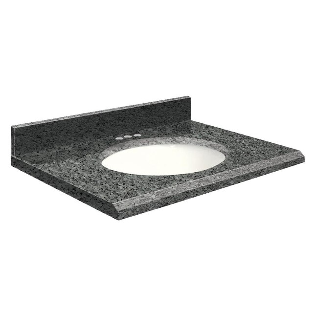 25 in. Granite Vanity Top in Blue Pearl with White Basin 25 in. Granite Vanity Top in Blue Pearl with White Basin