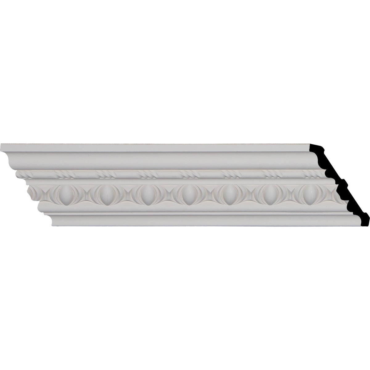 Ekena Millwork MLD03X03X05JA Jackson Egg and Dart 3-3/4-in x 7-ft 10-1/2-in Primed Urethane Egg and dart MLD03X03X05JA Crown Moulding