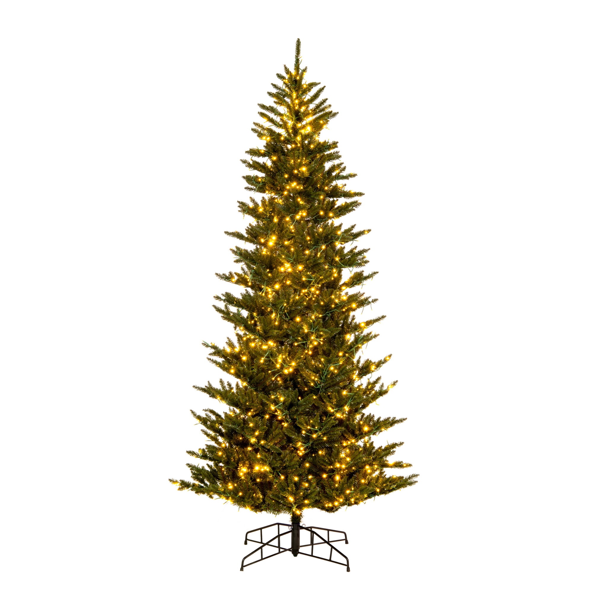 Vickerman K194088LEDCC 10-ft Fir Pre-lit Slim Artificial Christmas Tree with White LED Lights