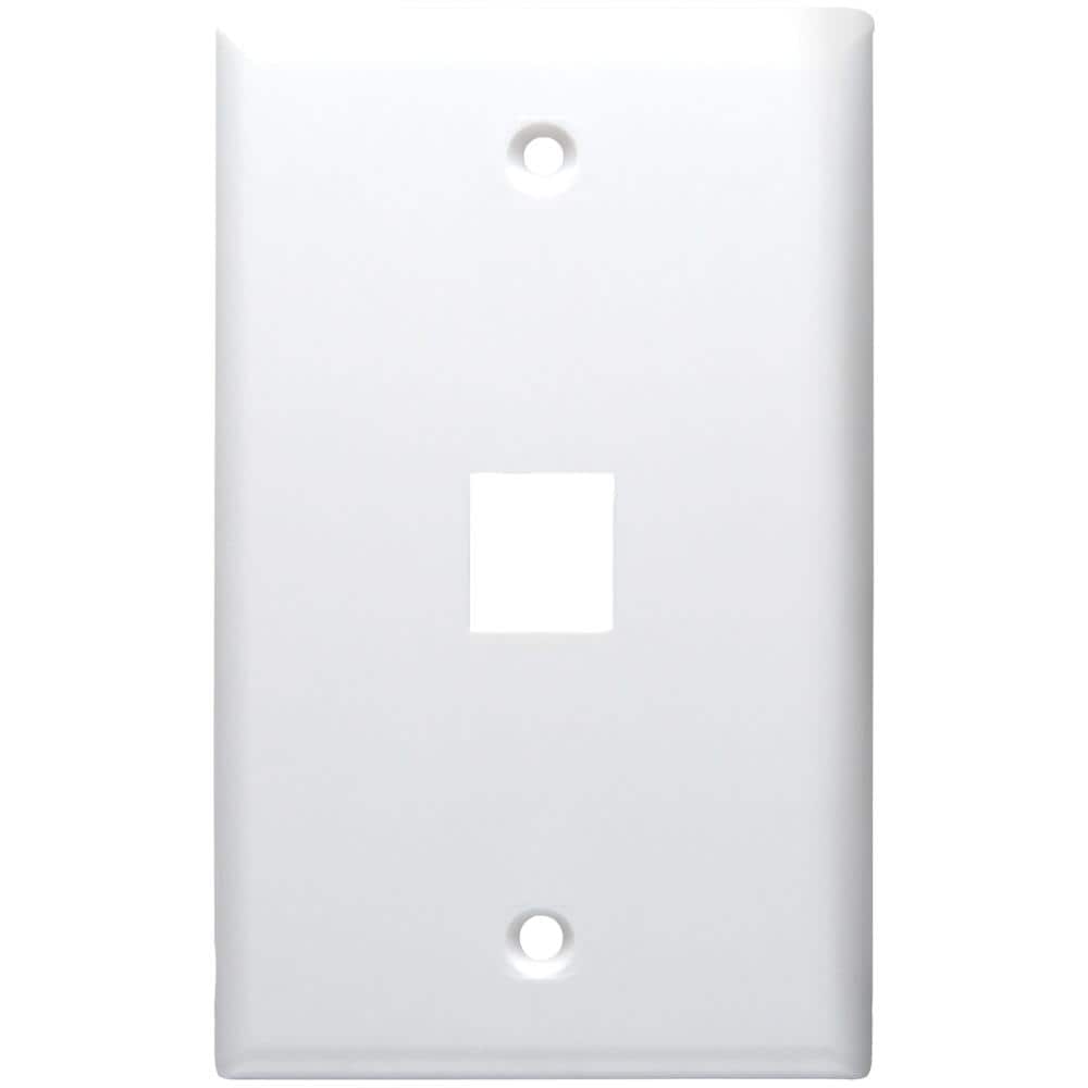 DataComm Electronics 20-3001-WH 1 -Gang Standard Size White Plastic Indoor Wall Plate
