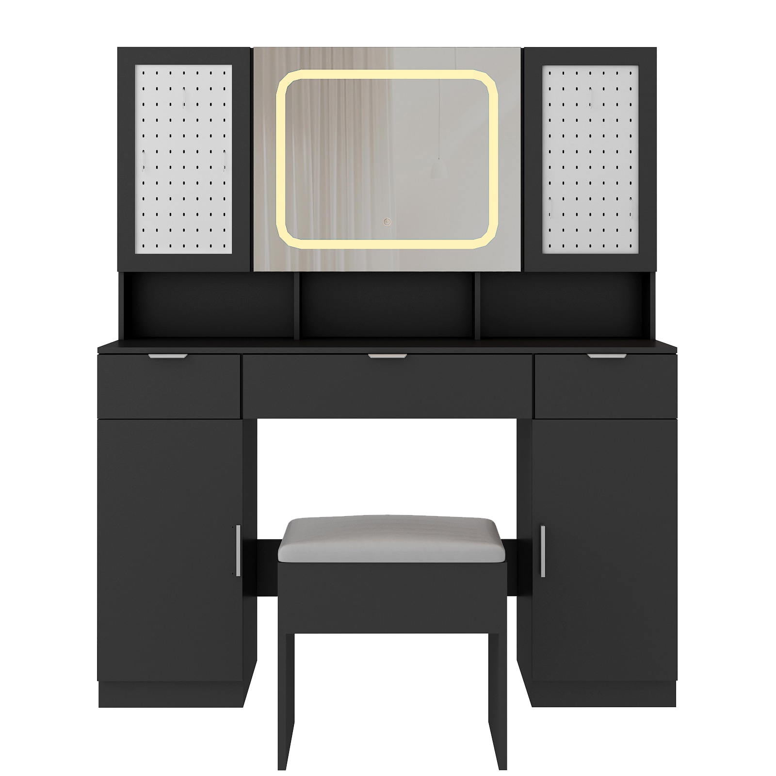 Outopee LO1G52005623 47.24-in Black Makeup Vanity