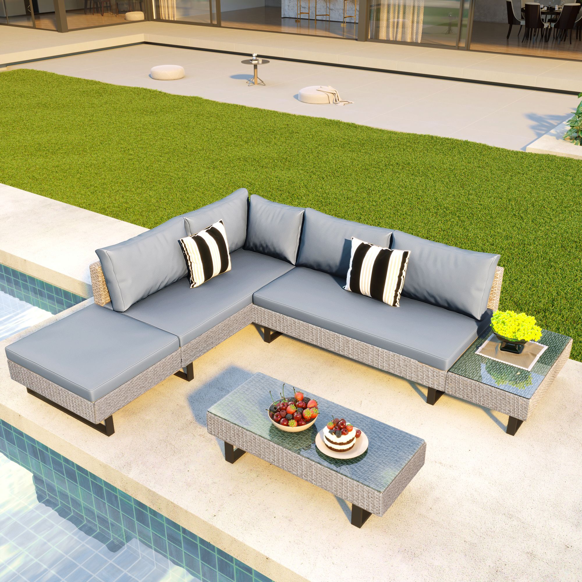 Clihome CNBL-07PGY Patio-Conversation-Sets - View #3