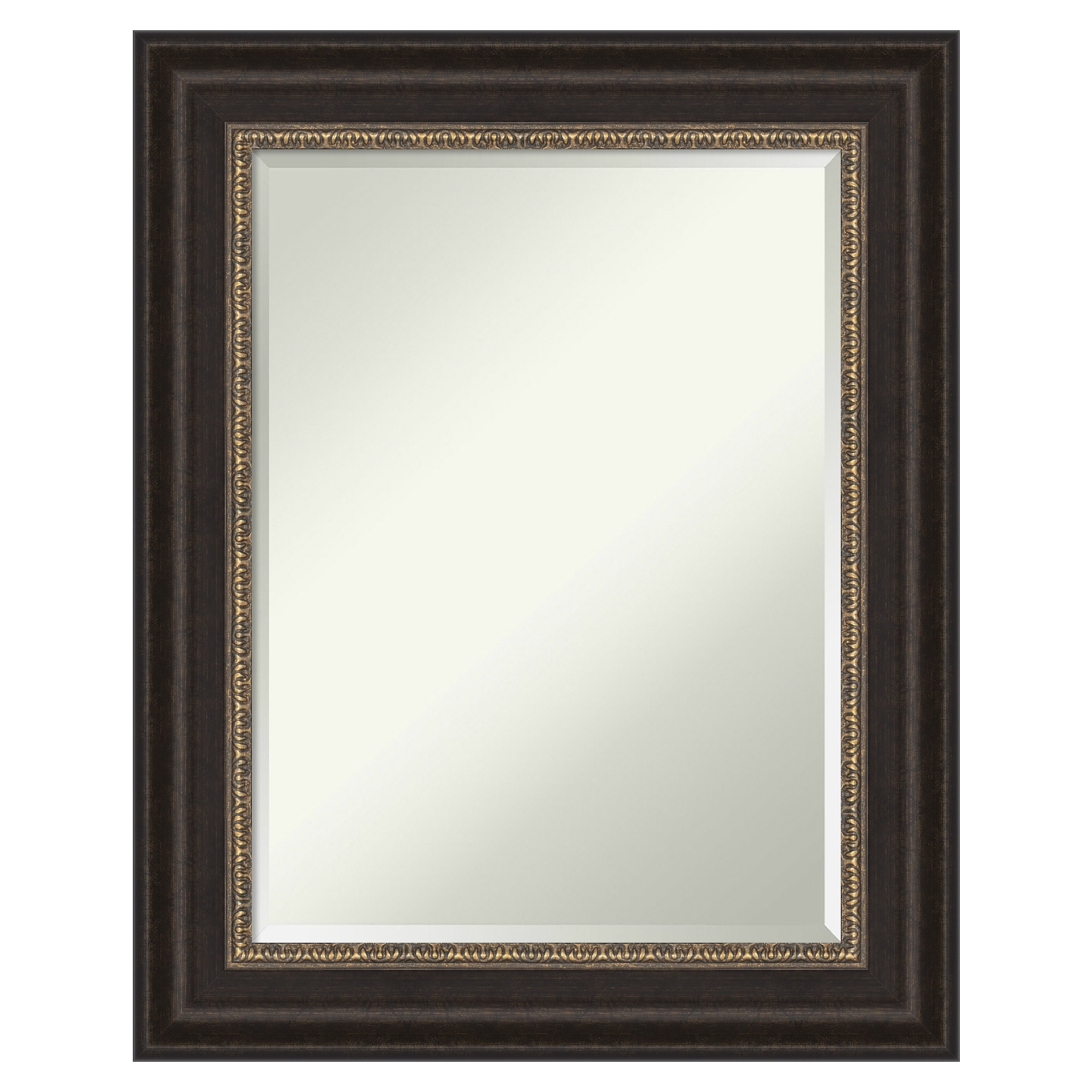 Medium Rectangular Bronze and Gold Bathroom Vanity Mirror