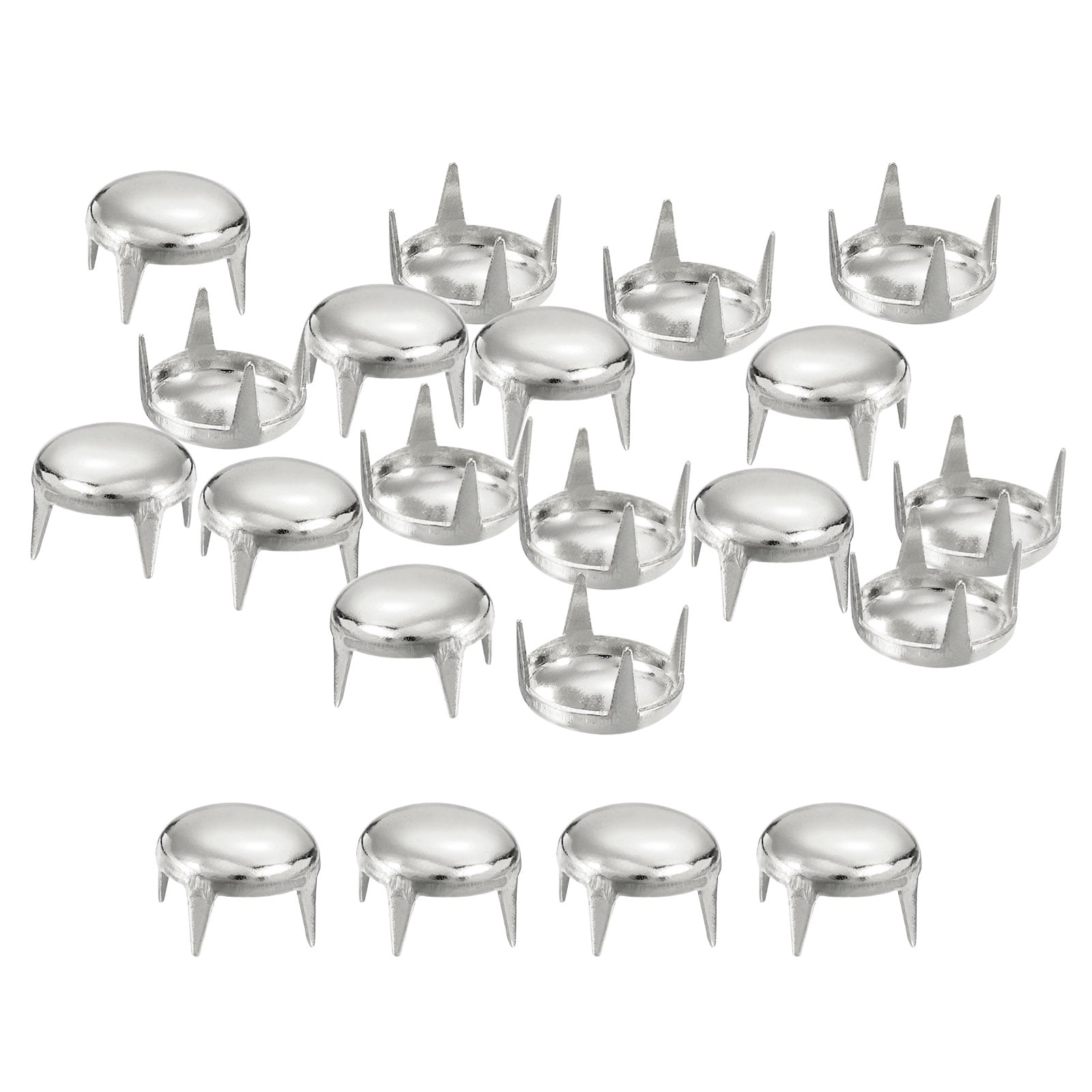 Unique Bargains 100pcs 9mm Silver Round Dome Studs Metal Claw Beads Nailhead Rivets Spike Studs Spots Punk Rock DIY for Leather Craft Clothes Belt Bag Shoes Bracelet Accessories #S26091003UX3219