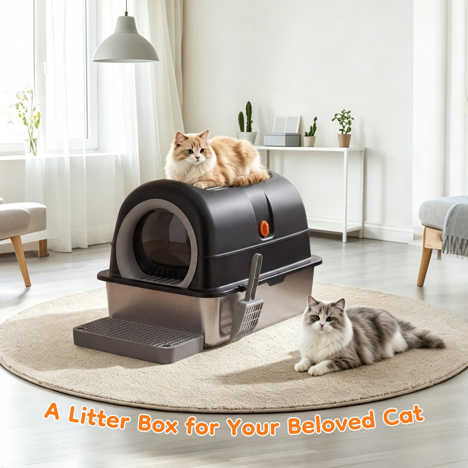 Sweetcrispy L-PF-MSP5FSS-24BK Cat-Litter-Box - Thumbnail View #2