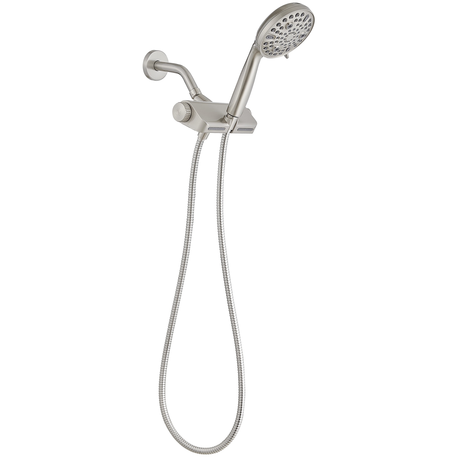 BWE A-9H-7806-N 1 -Spray Brushed Nickel 4.3-in Round Handheld Filtered High Pressure Rain Shower Head 1.8 GPM