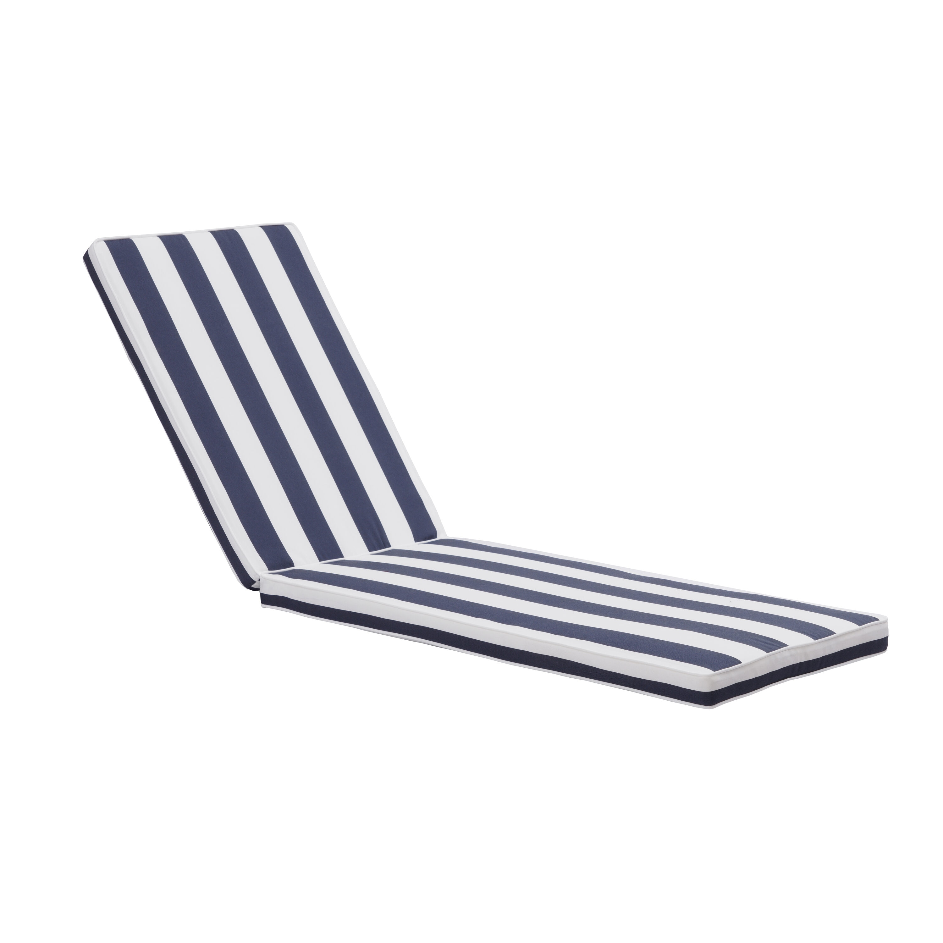 AAZJ BYO-84003 Patio Furniture Cushions 42.9-in x 22.05-in White and Blue Striped Patio chair cushion