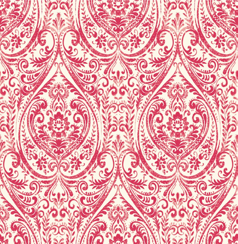 A-Street Prints Kismet 56-sq ft Red Non-woven Damask Unpasted Wallpaper ...