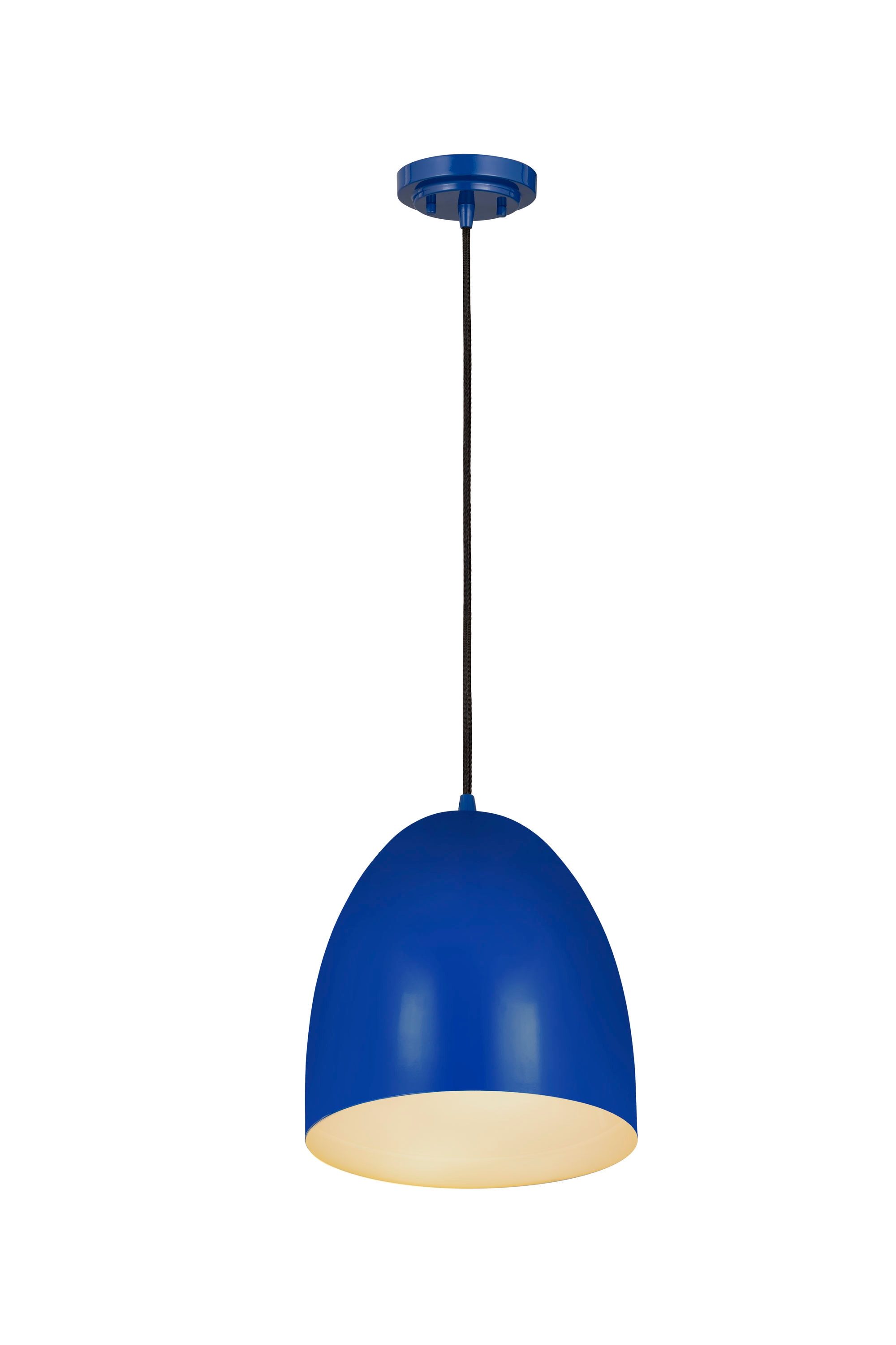 Blue Dome LED Pendant Light with Black Cord