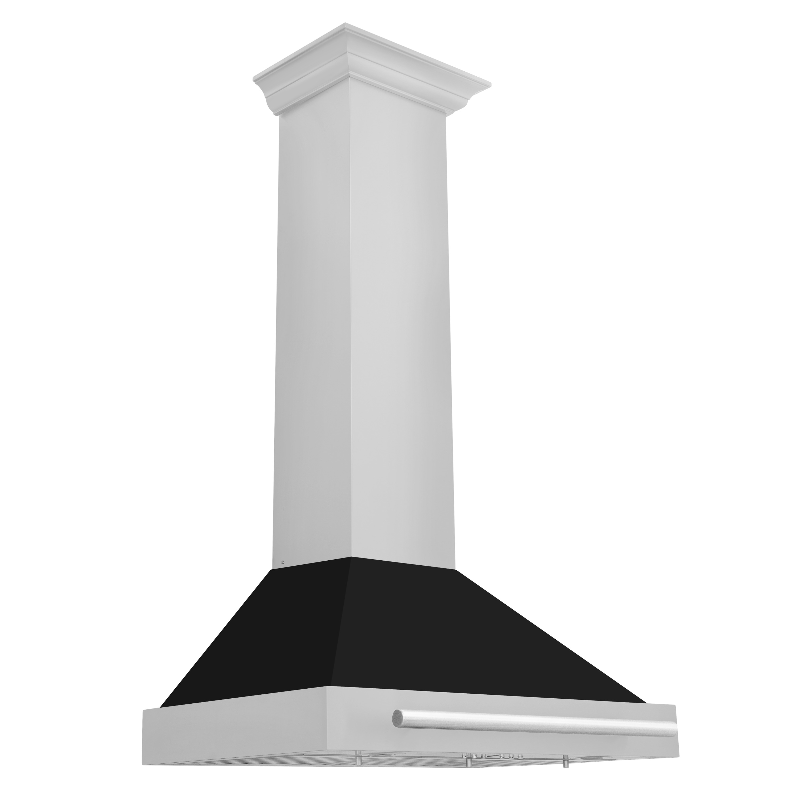 ZLINE KITCHEN & BATH KB4STX-BLM-30 30 inch Convertible 400-CFM Recirculating Stainless Steel with Matte Black Shell and Stainless Steel Handle Wall-Mounted Range Hood