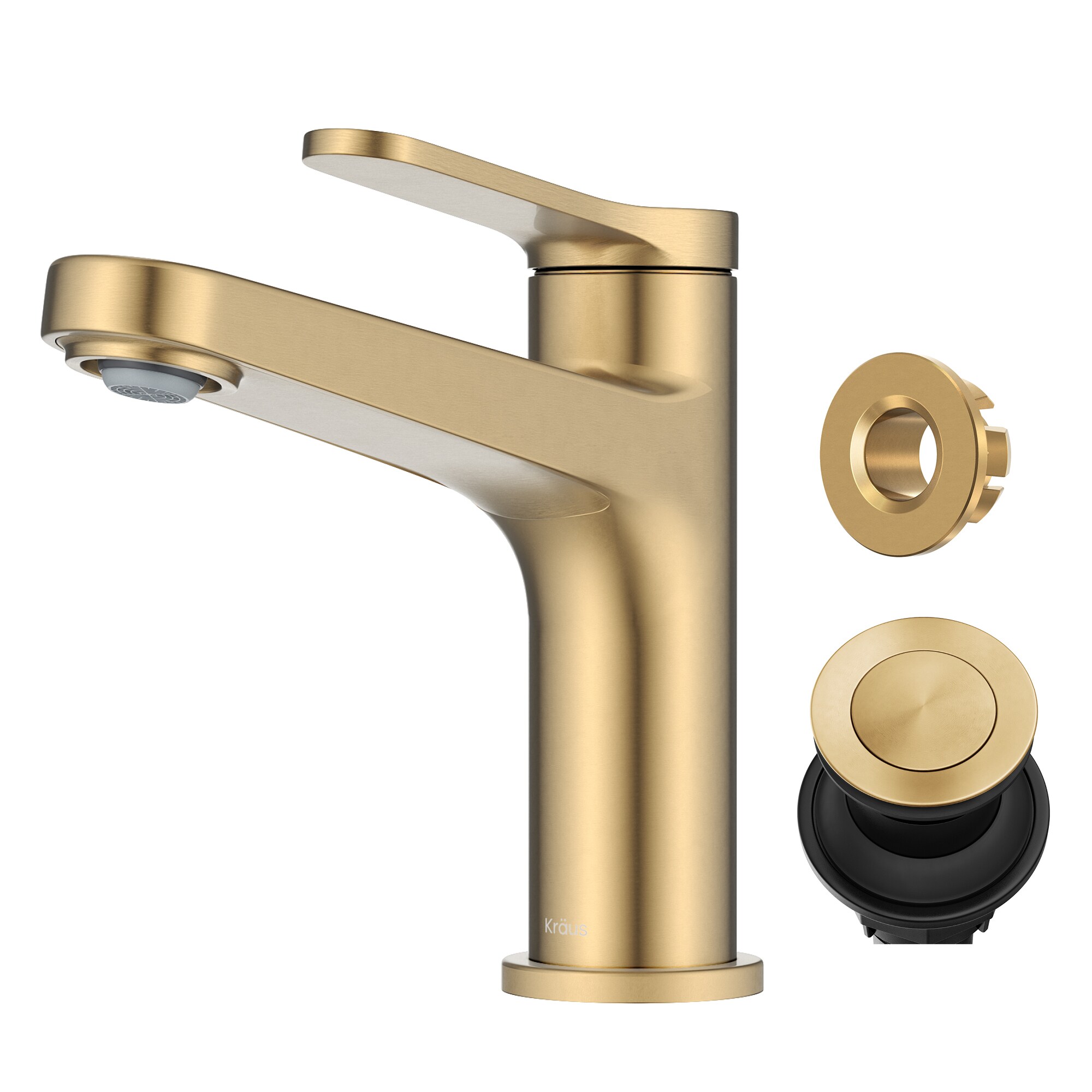 Indy Spot-Free Brushed Brass Single Handle Bathroom Faucet